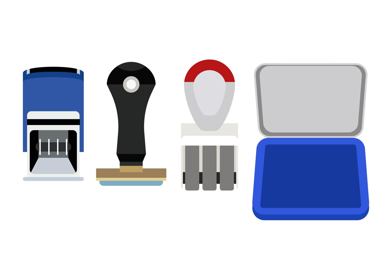 Collection of office stamps isolated on white background - Download