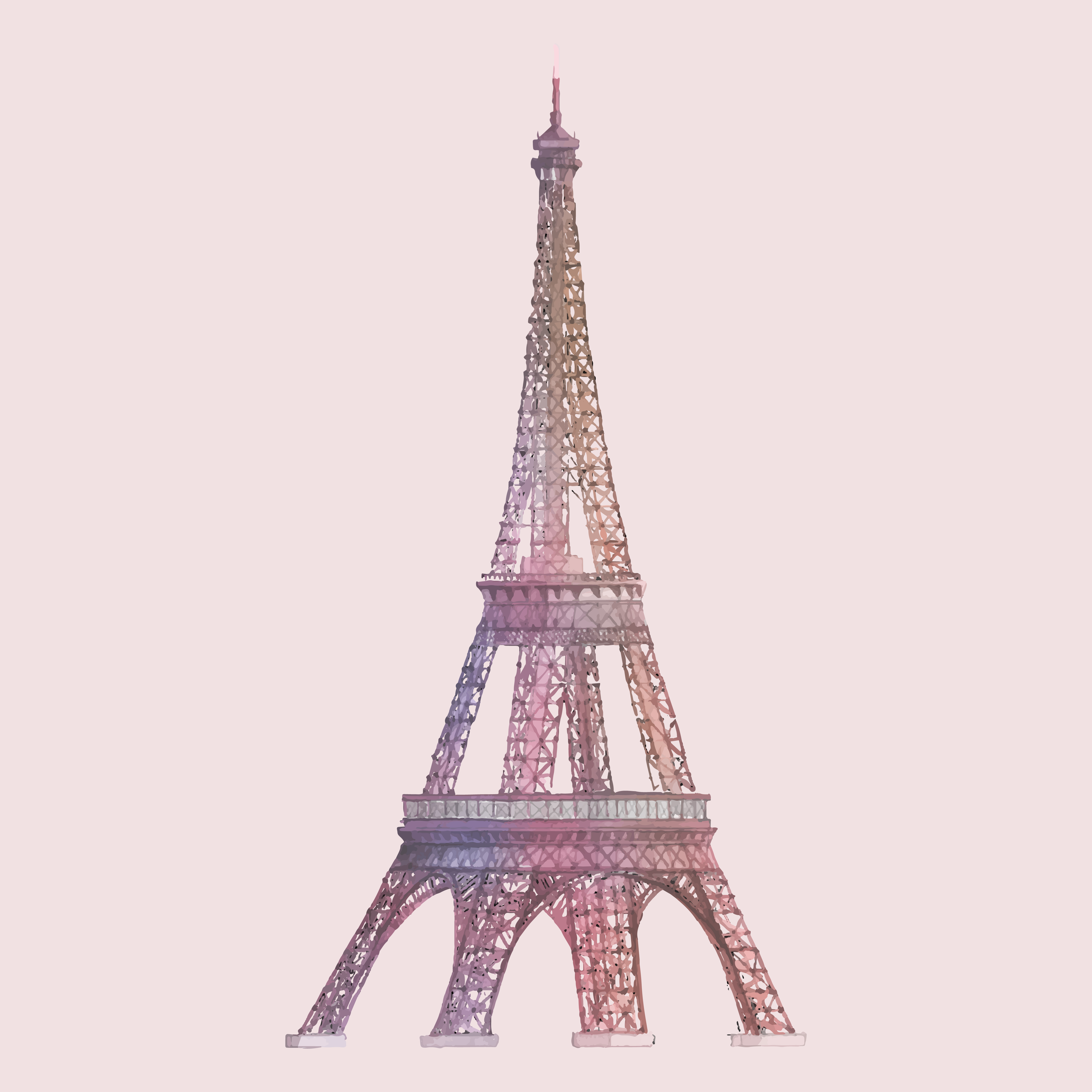 The Eiffel Tower in France watercolor illustration - Download Free