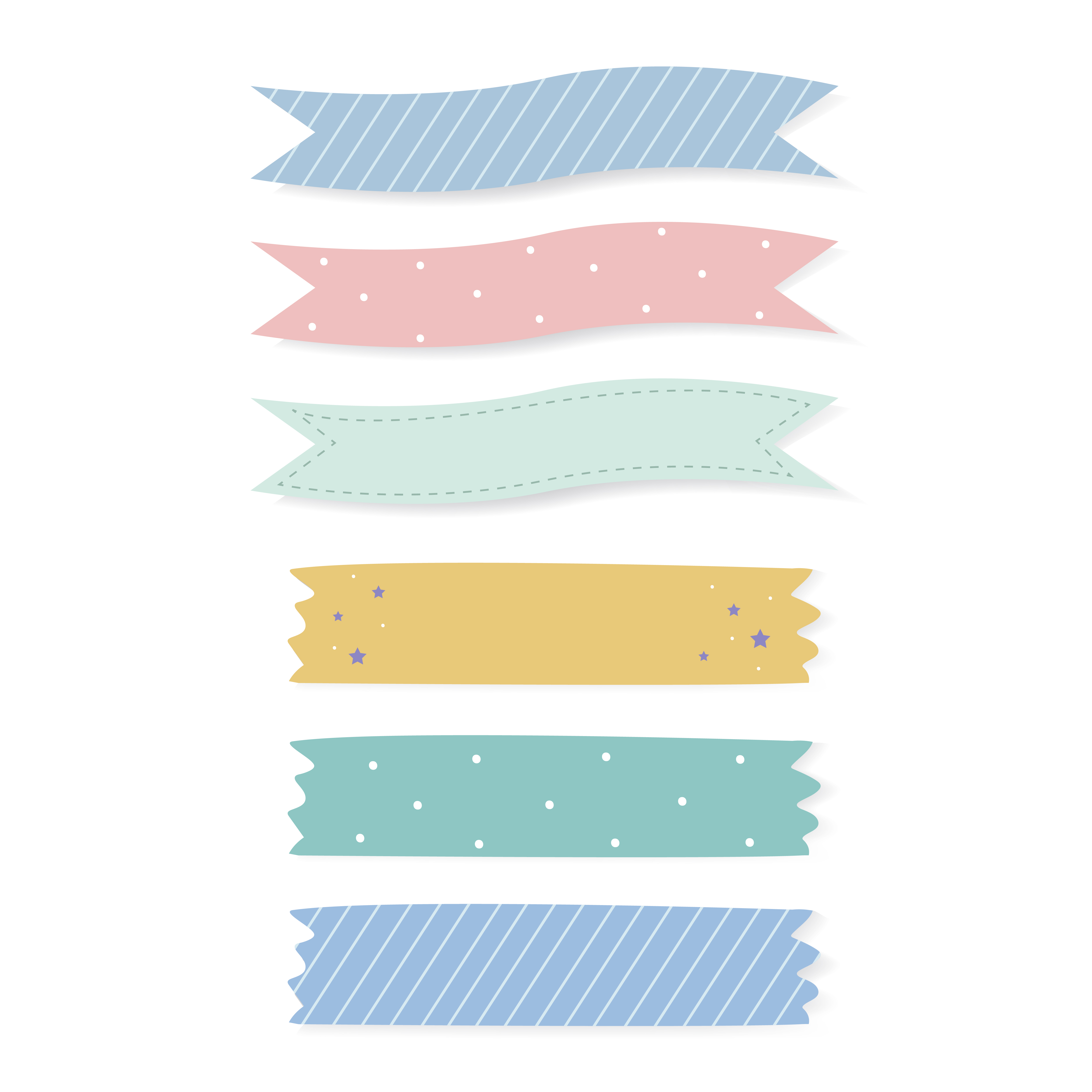 Colorful patterned adhesive tape vector set - Download Free Vectors