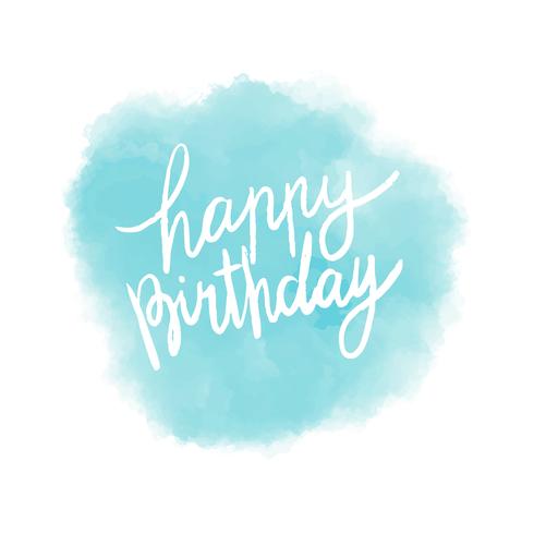 Happy birthday typography vector in blue