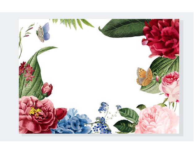 floral frame card design illustration download free