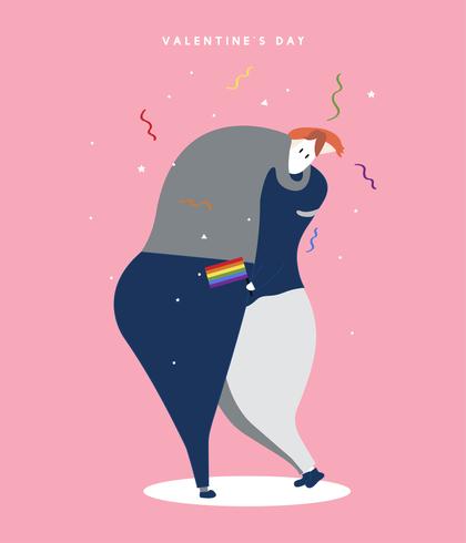 Ejemplo homosexual feliz del día de tarjeta del día de San Valentín vector