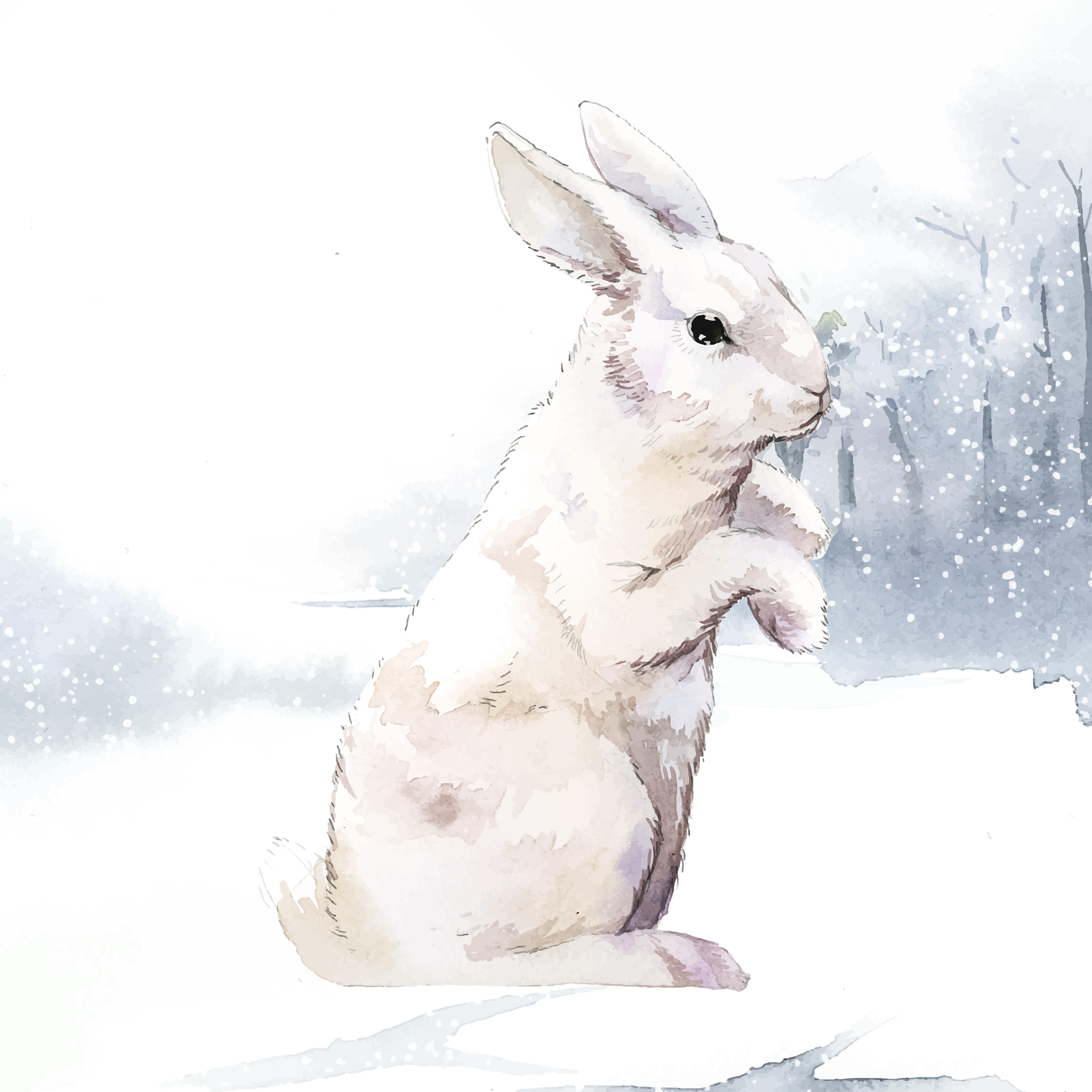Снежный заяц живопись