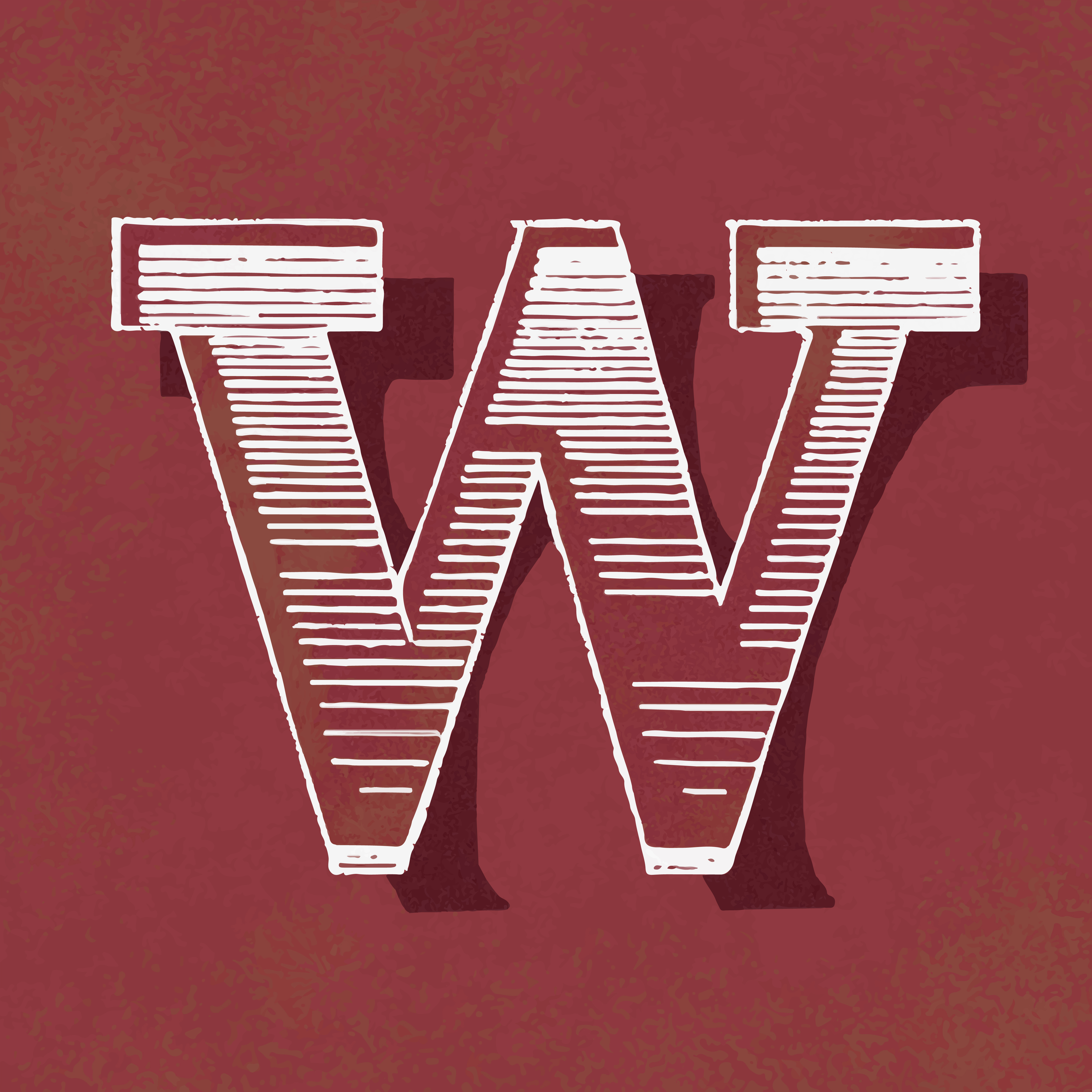 Capital letter W vintage typography style - Download Free ...