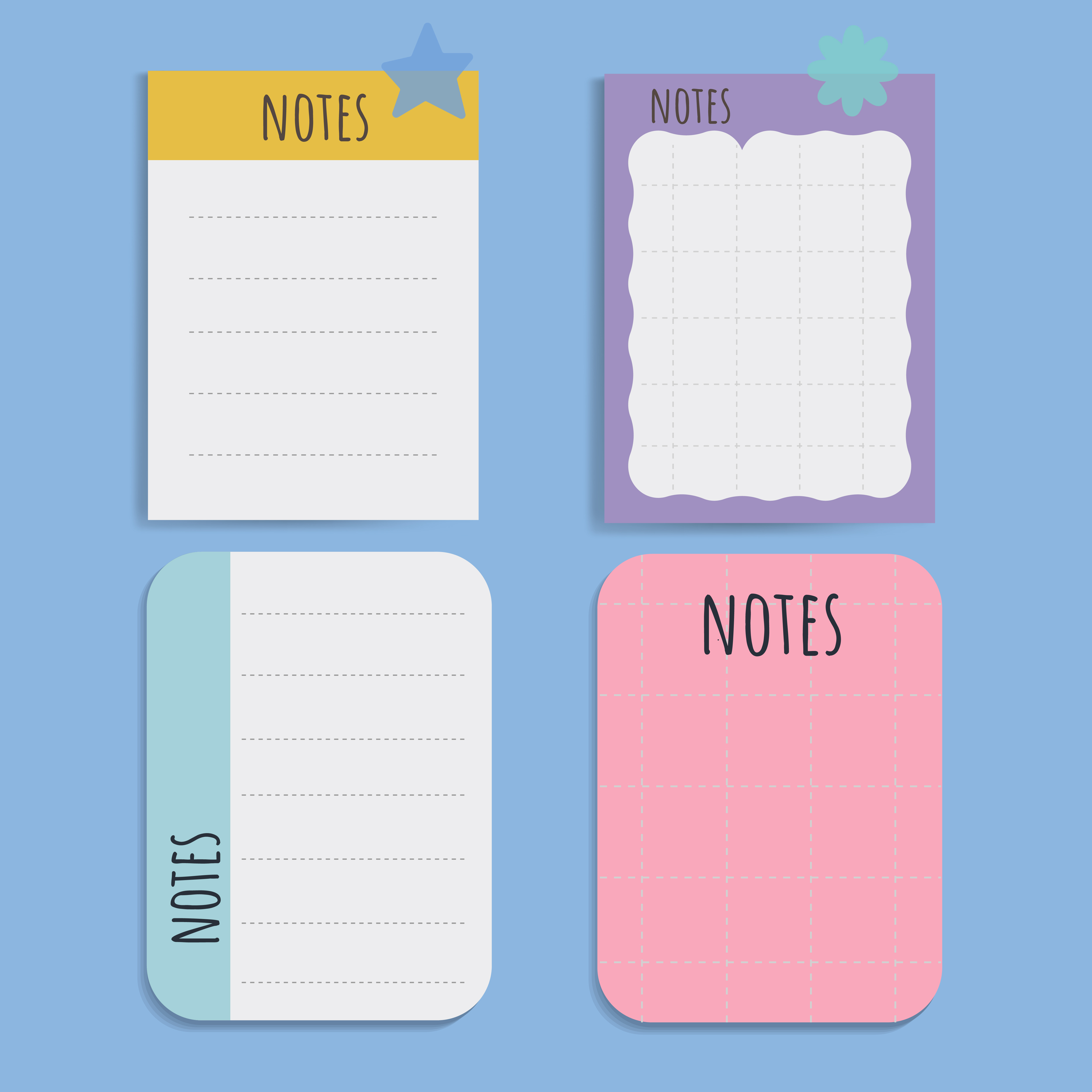 Colorful notepad set Download Free Vectors, Clipart Graphics & Vector Art