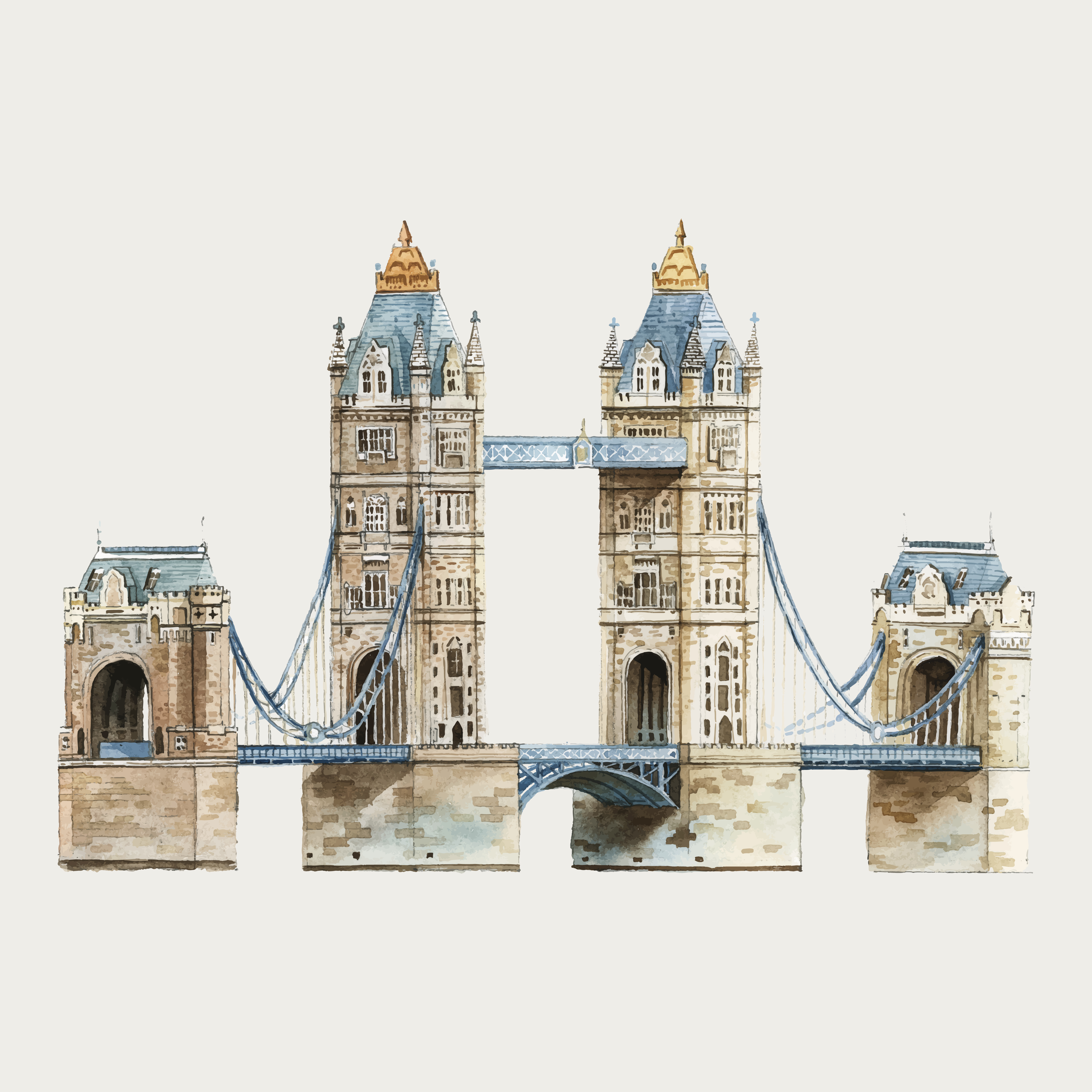 London Tower Bridge watercolor illustration - Download Free Vectors