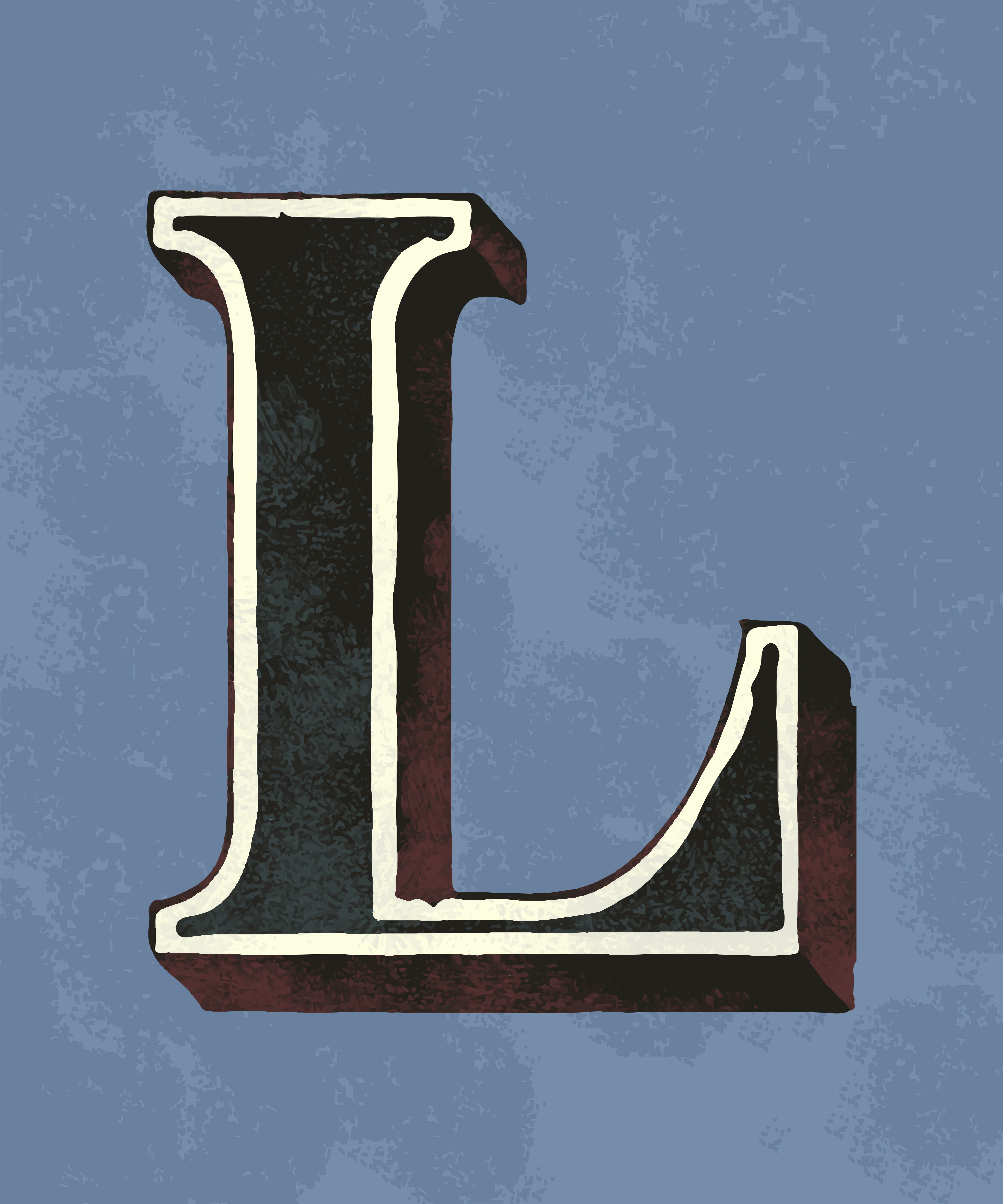 Capital letter  L  vintage typography  style Download Free 