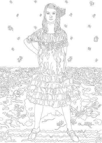 Mda Primavesi 19032000 by Gustav Klimt adult coloring page vector