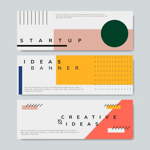 Set Of Minimal Memphis Design Start Up Banner Vector Download