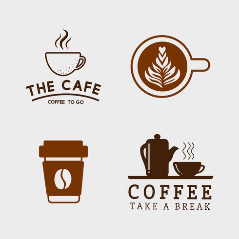 Set of coffee elements and coffee accessories vector