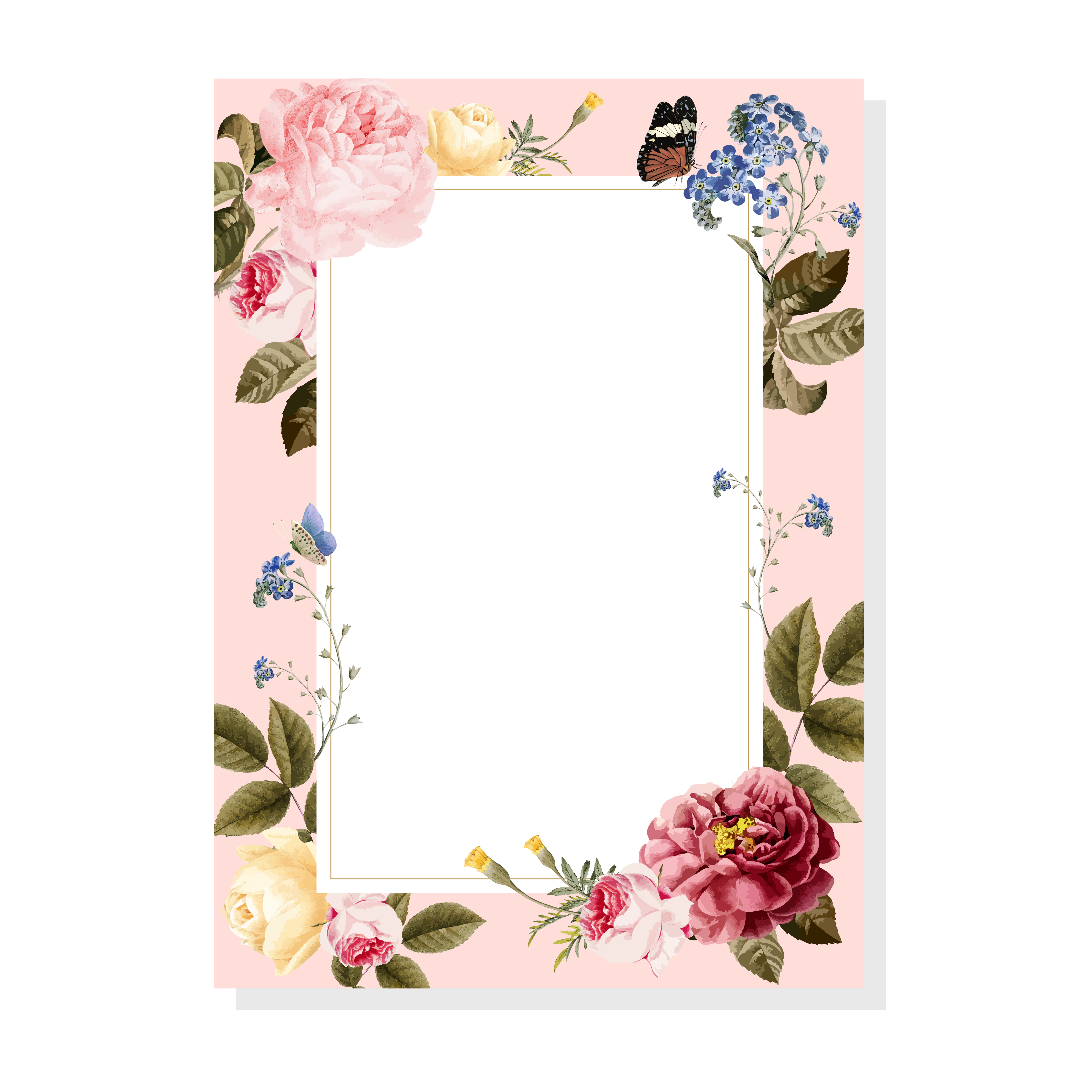 Download Blank floral frame card illustration - Download Free ...