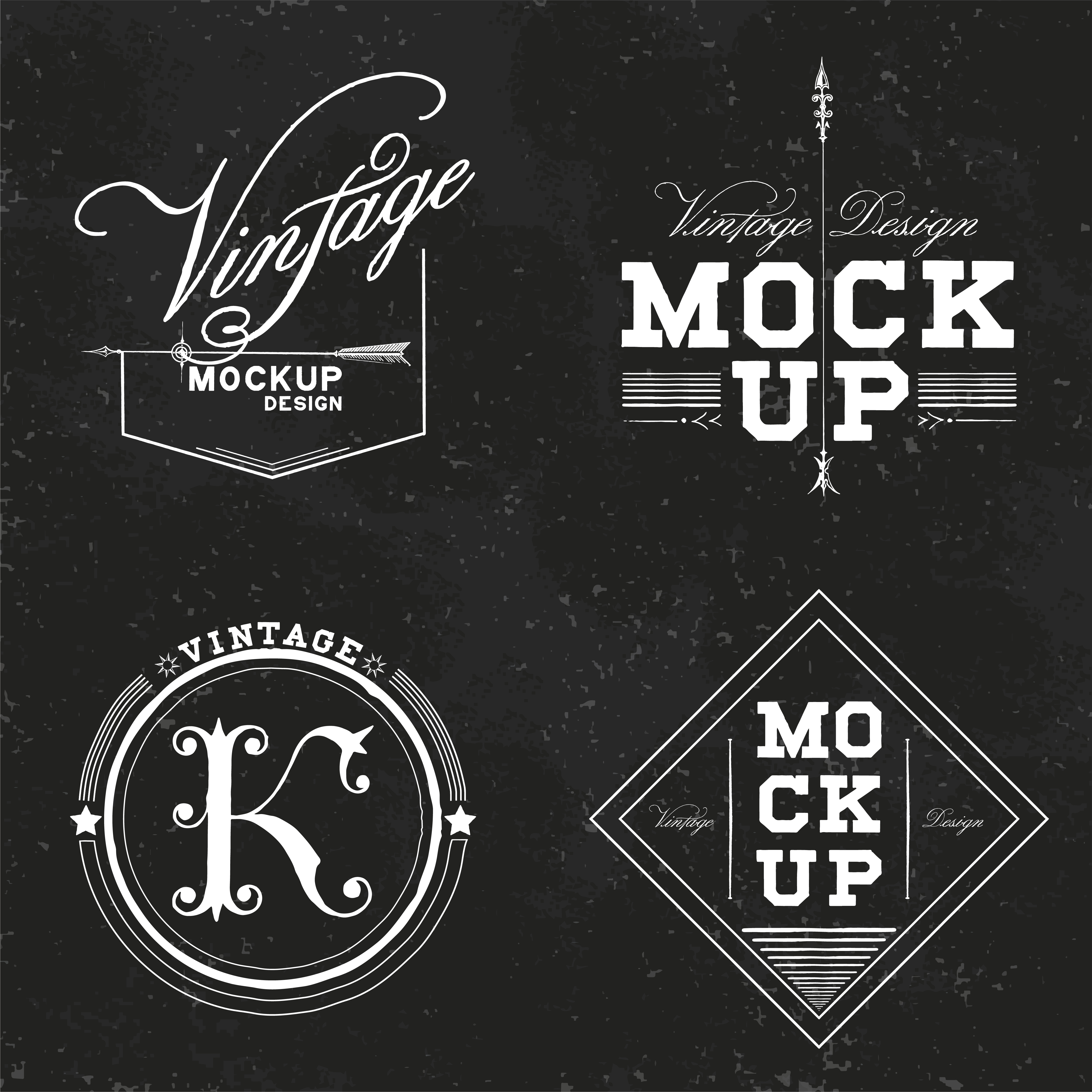 Download Set of vintage mockup logo design vector - Download Free ...