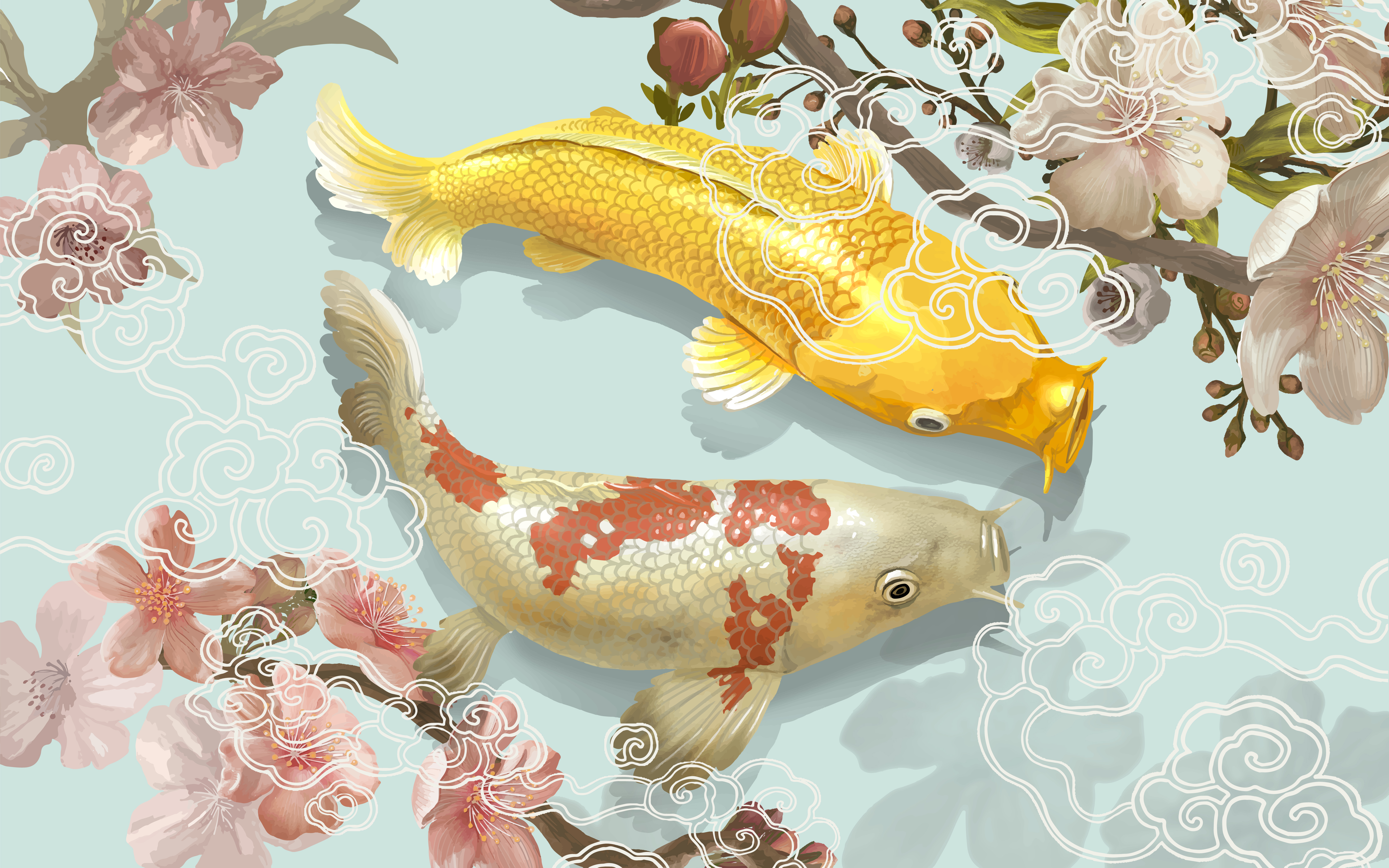 Koi fish in the pond - Download Free Vectors, Clipart Graphics & Vector Art