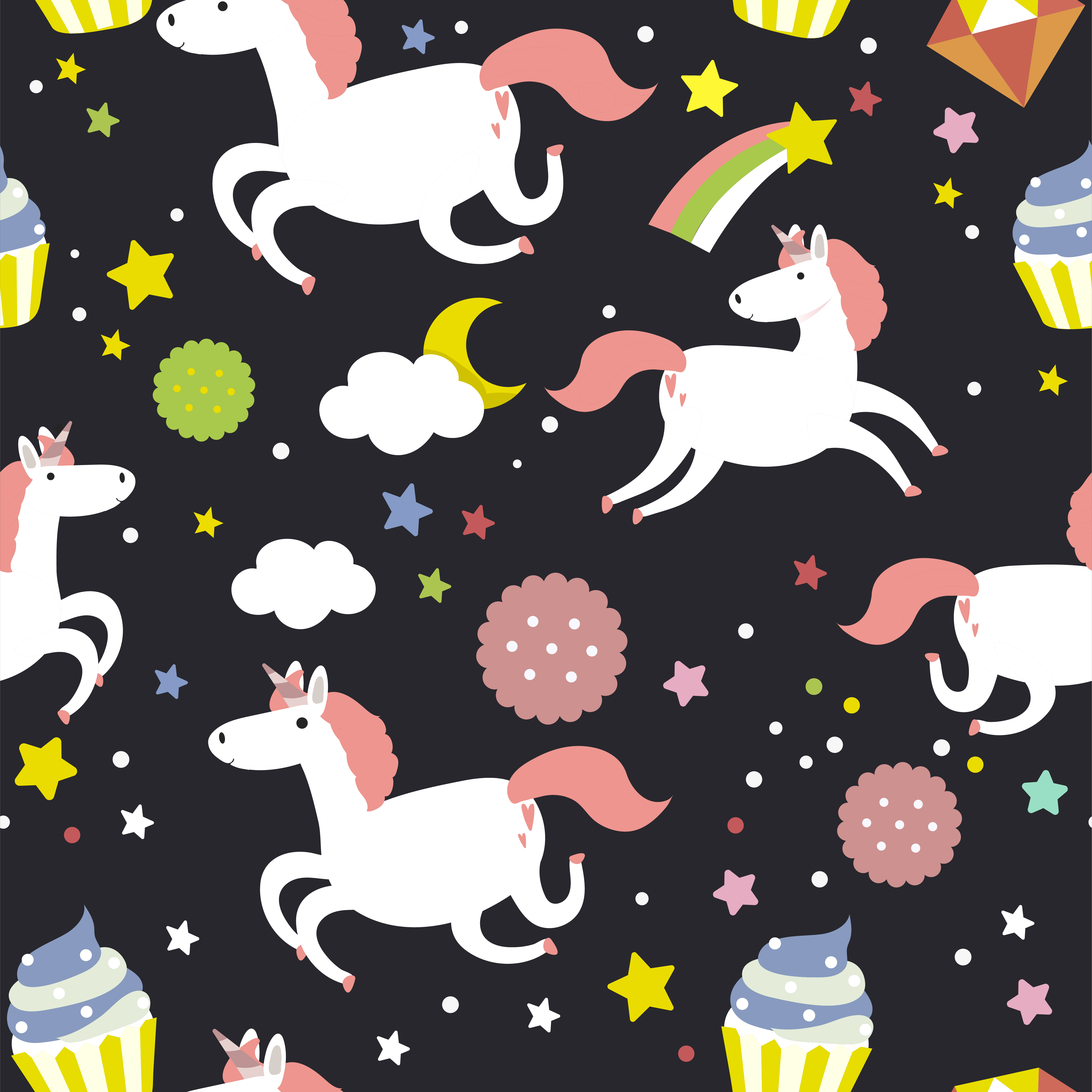 Unicorn Seamless Pattern Background Vector Download Free Vectors