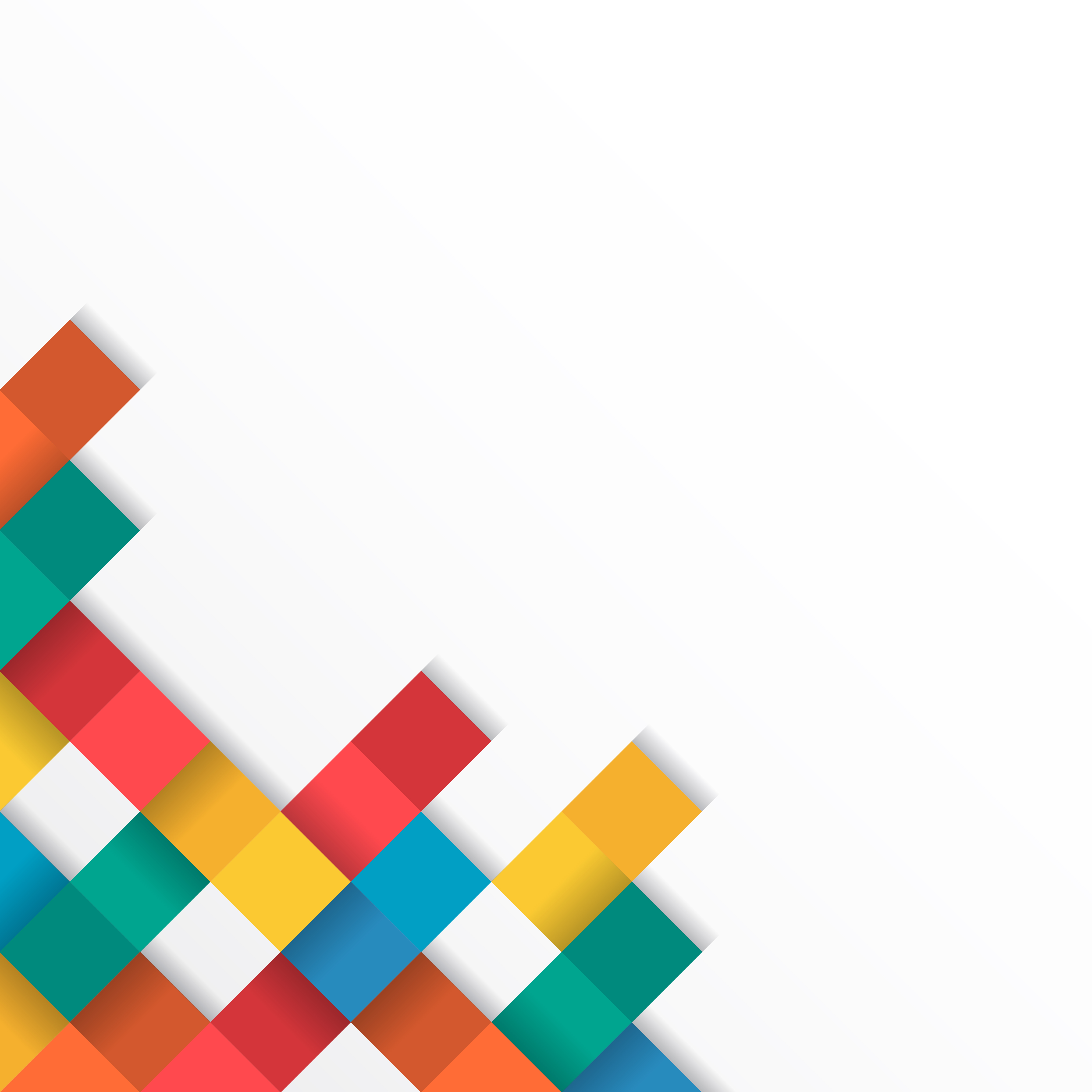 Colorful blocks on blank white background vector ...