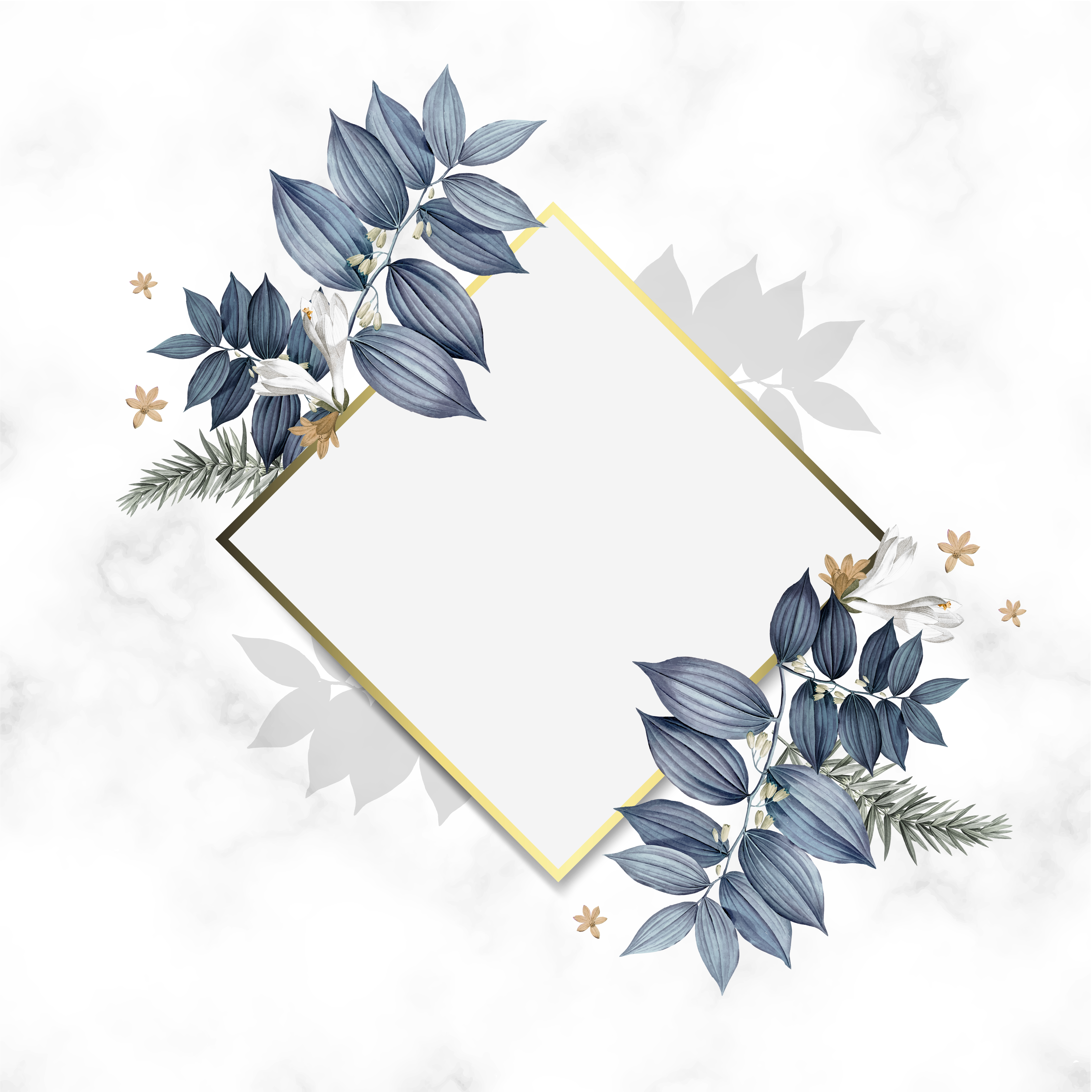 Empty floral frame design  vector Download Free Vectors 