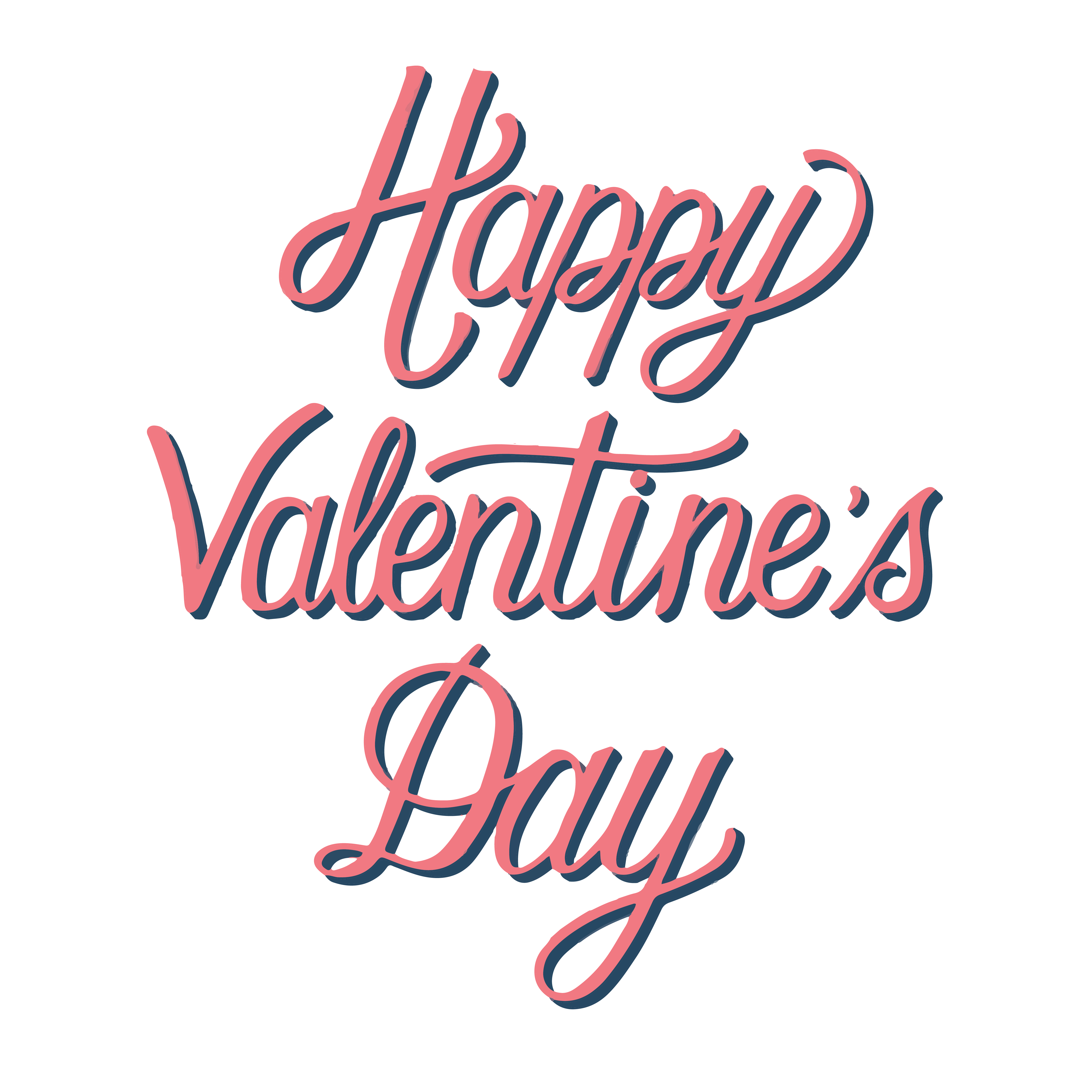 Handwritten style of Happy Valentine's Day typography Download Free