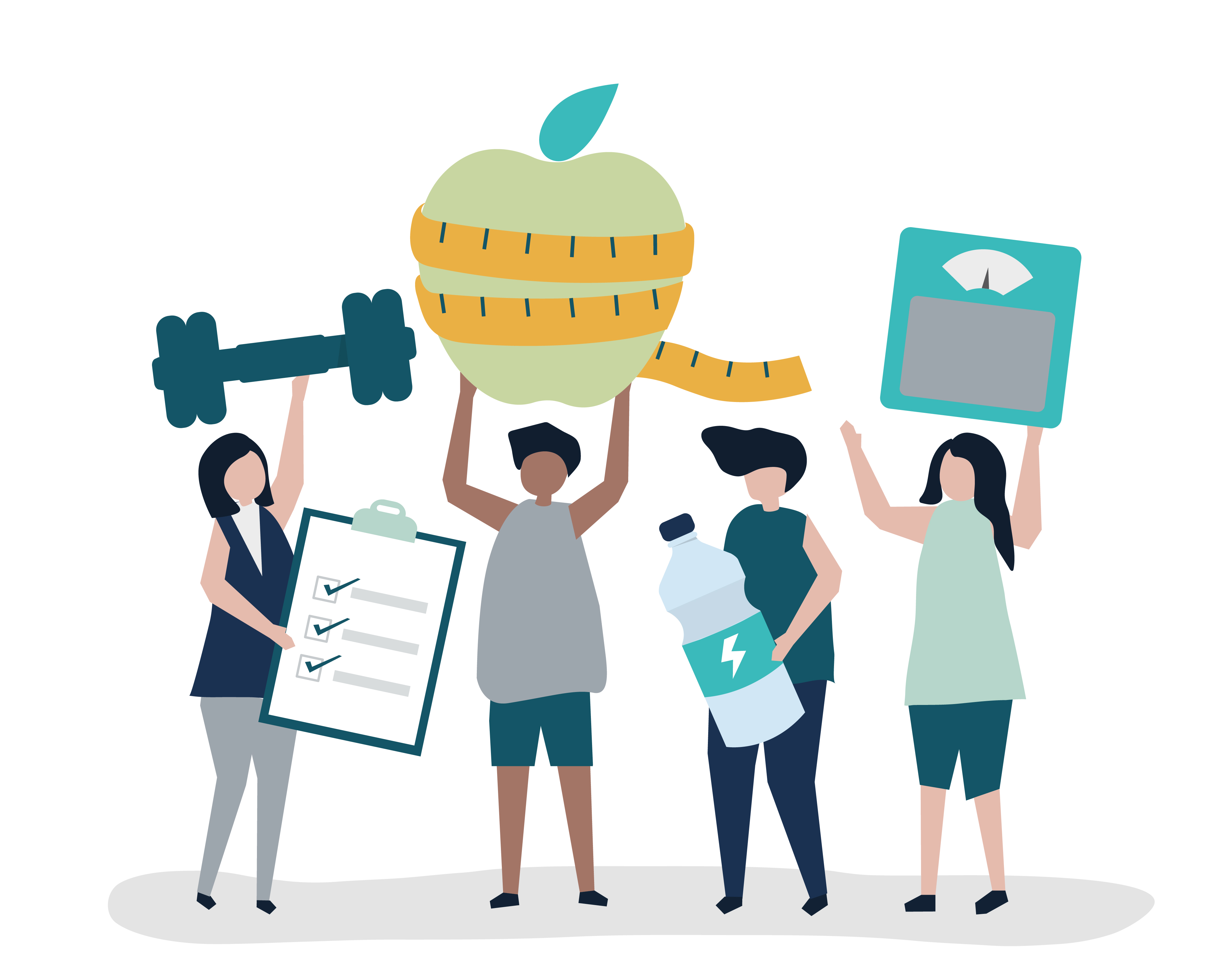 People eating healthy and exercising regularly Download Free Vectors