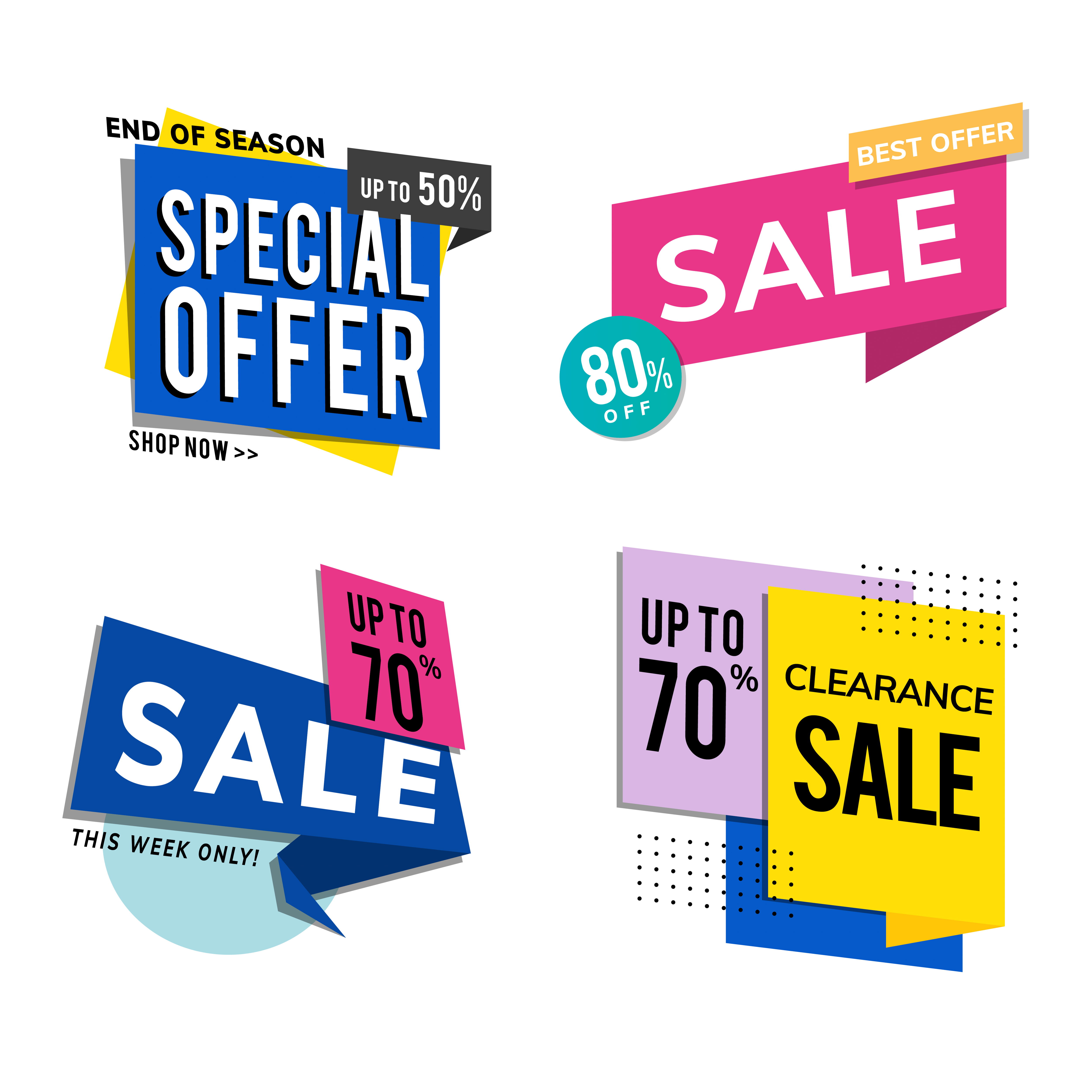 Sale promotion advertisements vector set - Download Free Vectors
