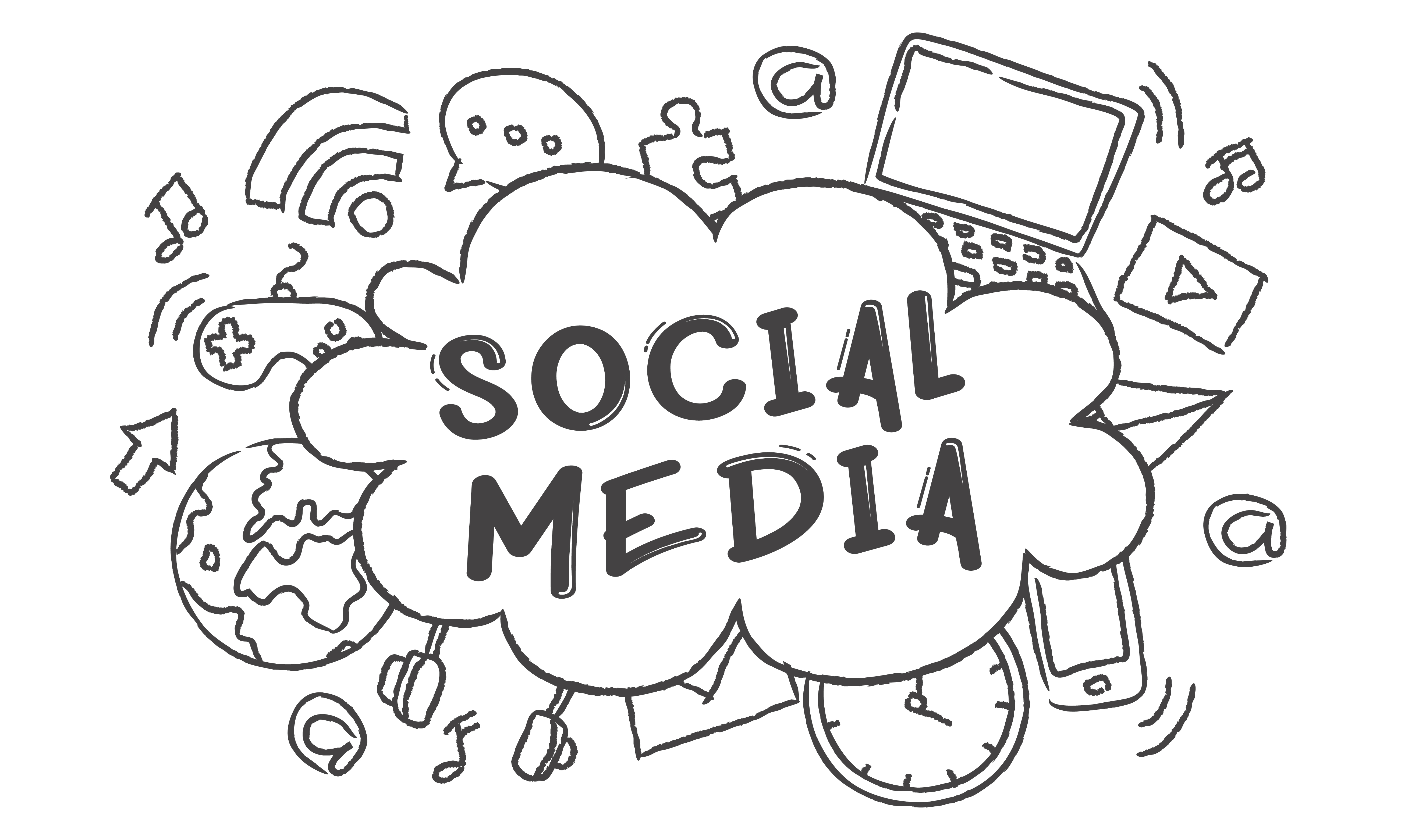 Social Media Icons Drawing