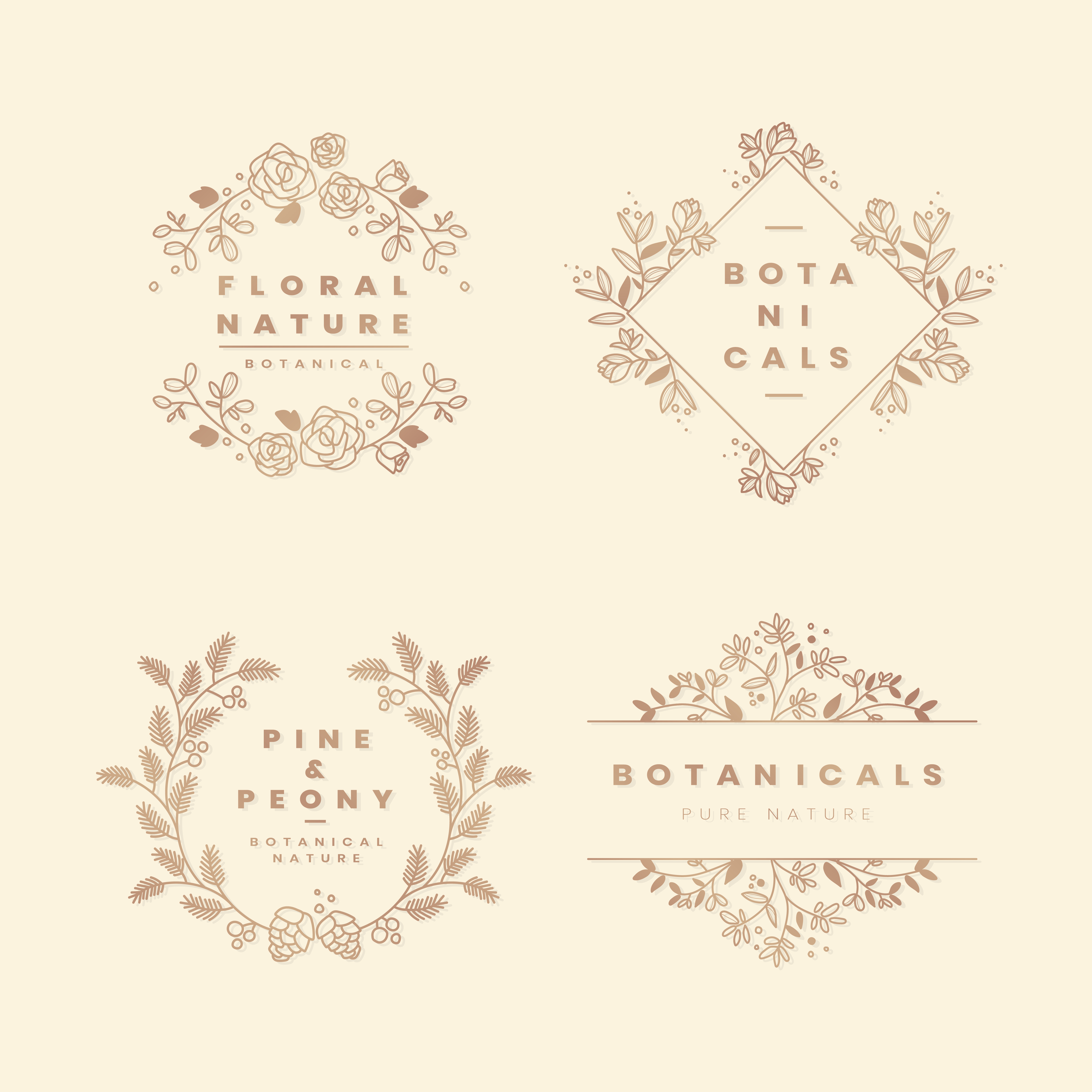 Vintage Botanical Clip Art Border