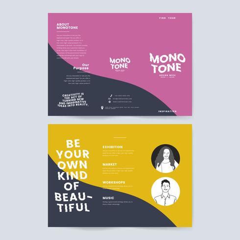 Marketing collateral leaflet template vector