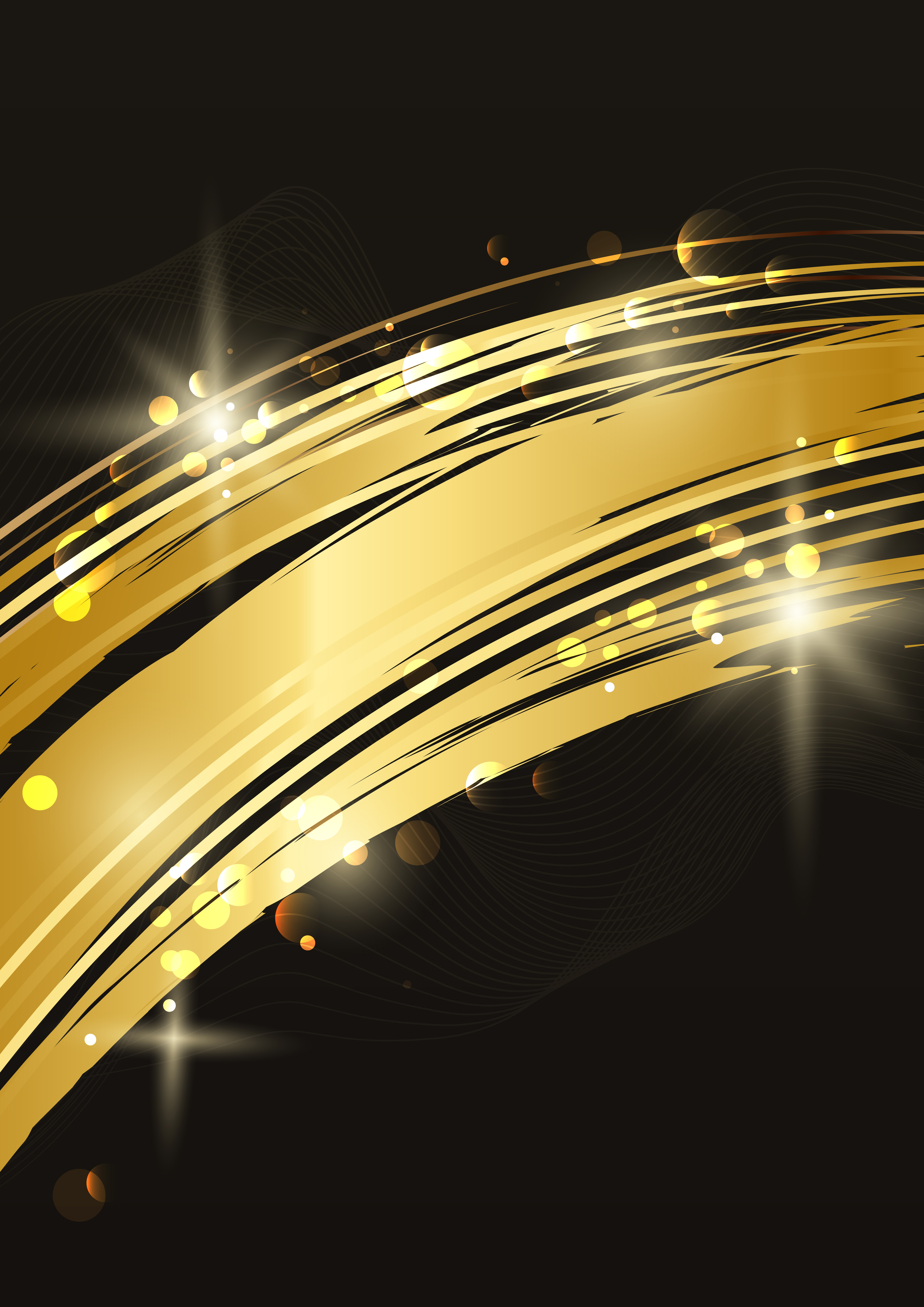 Gold wave abstract background illustration - Download Free Vectors