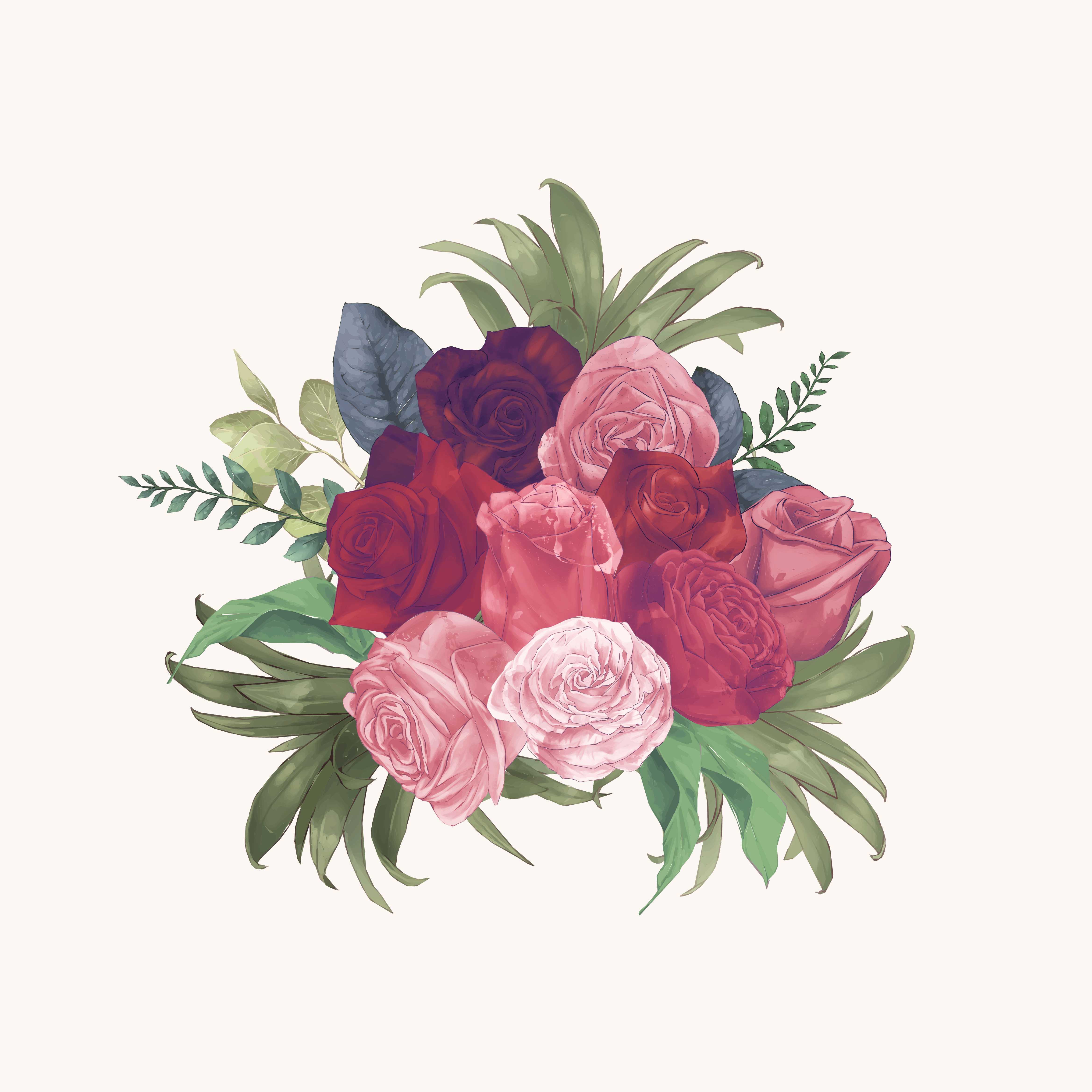 Bouquet of roses - Download Free Vectors, Clipart Graphics & Vector Art