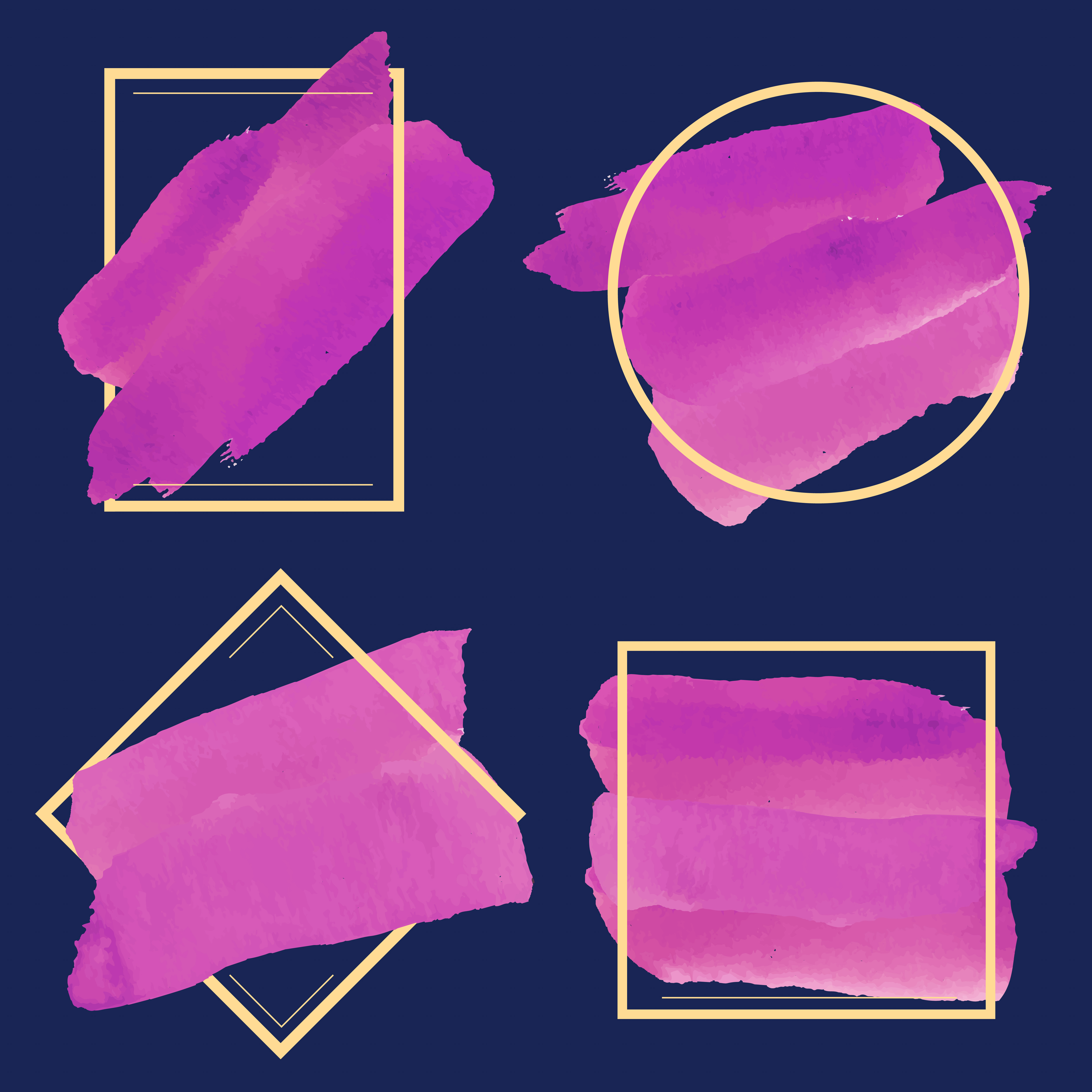 Set of magenta watercolor banner design vector - Download ...