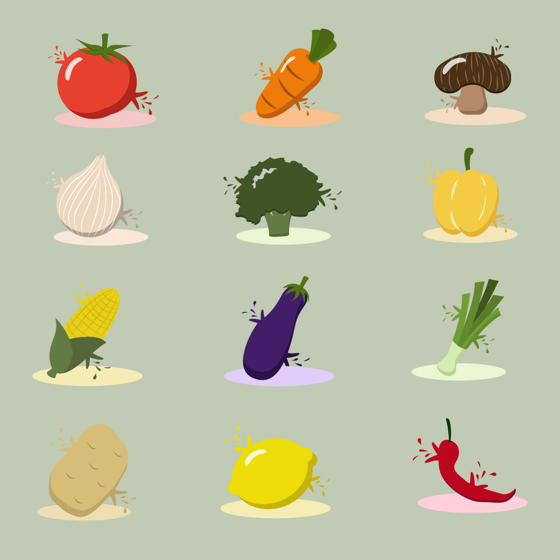 Illustration of vegetable set Download Free Vectors, Clipart Graphics