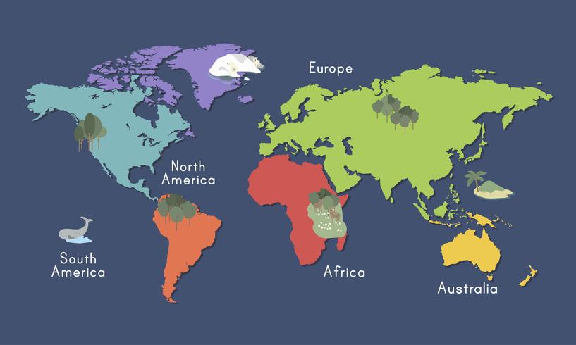 Illustration De La Carte Du Monde Isolée Telecharger