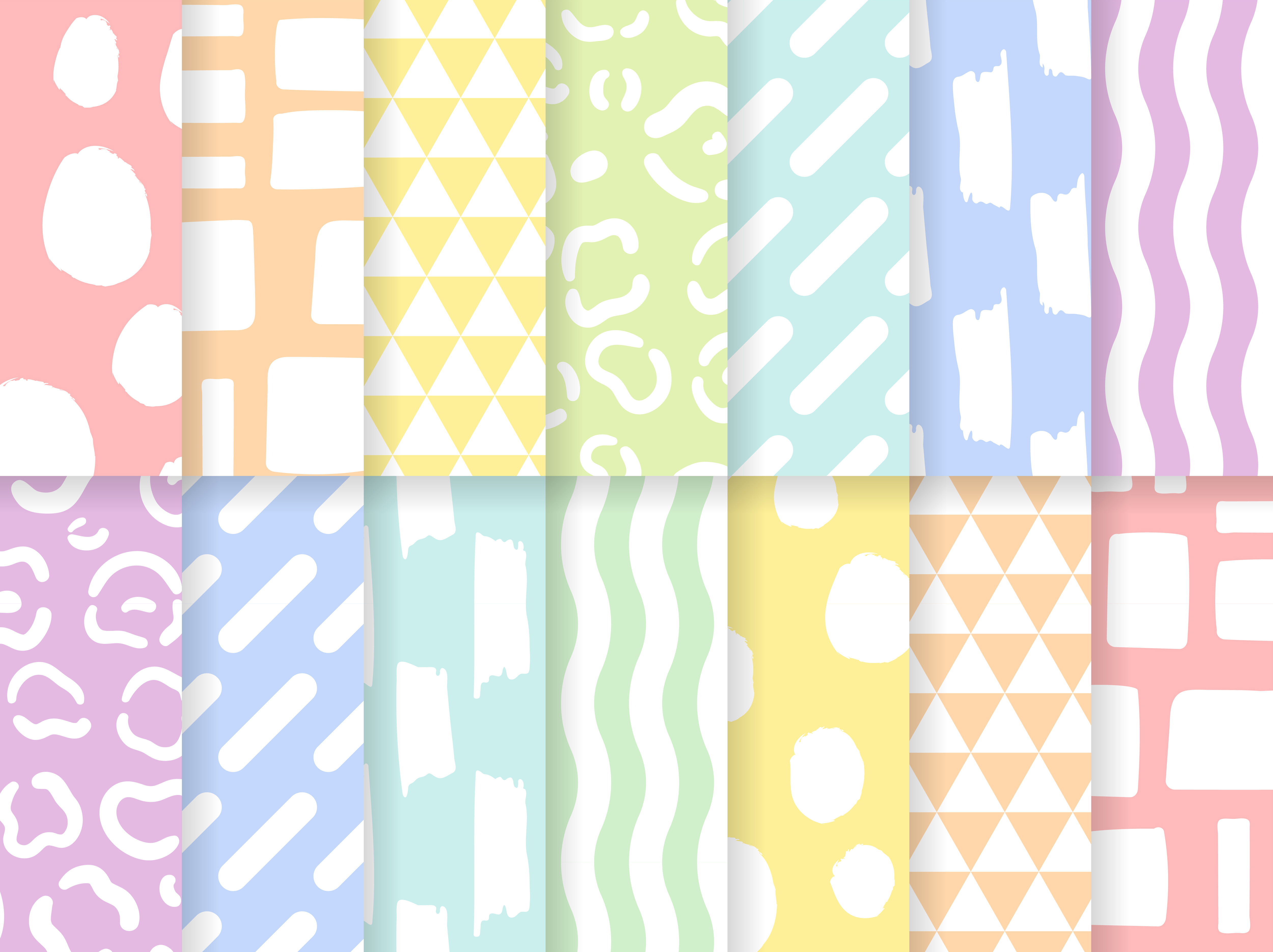Seamless pastel patterns vector set Download Free Vectors, Clipart
