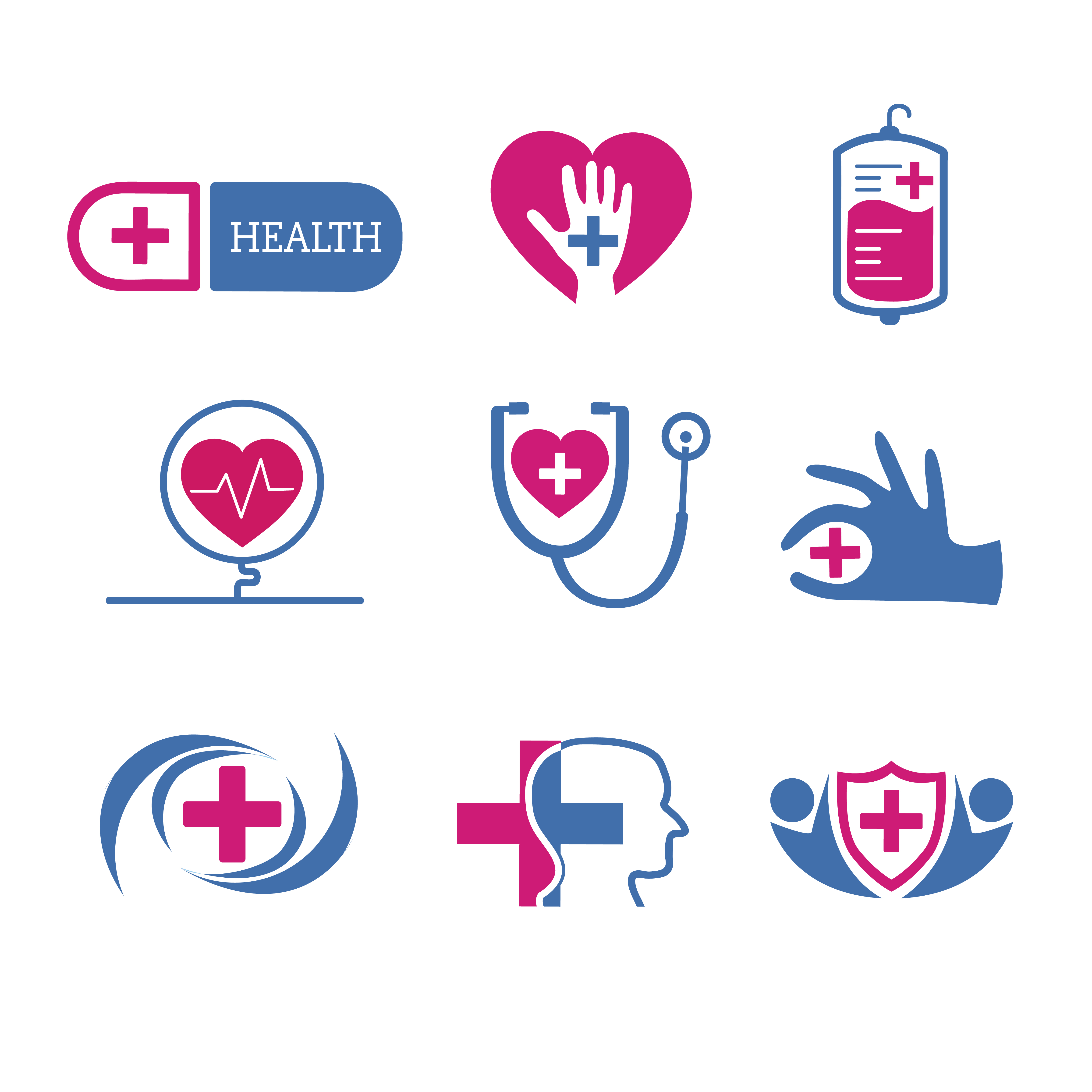 Medical service logos vector set - Download Free Vectors, Clipart ...
