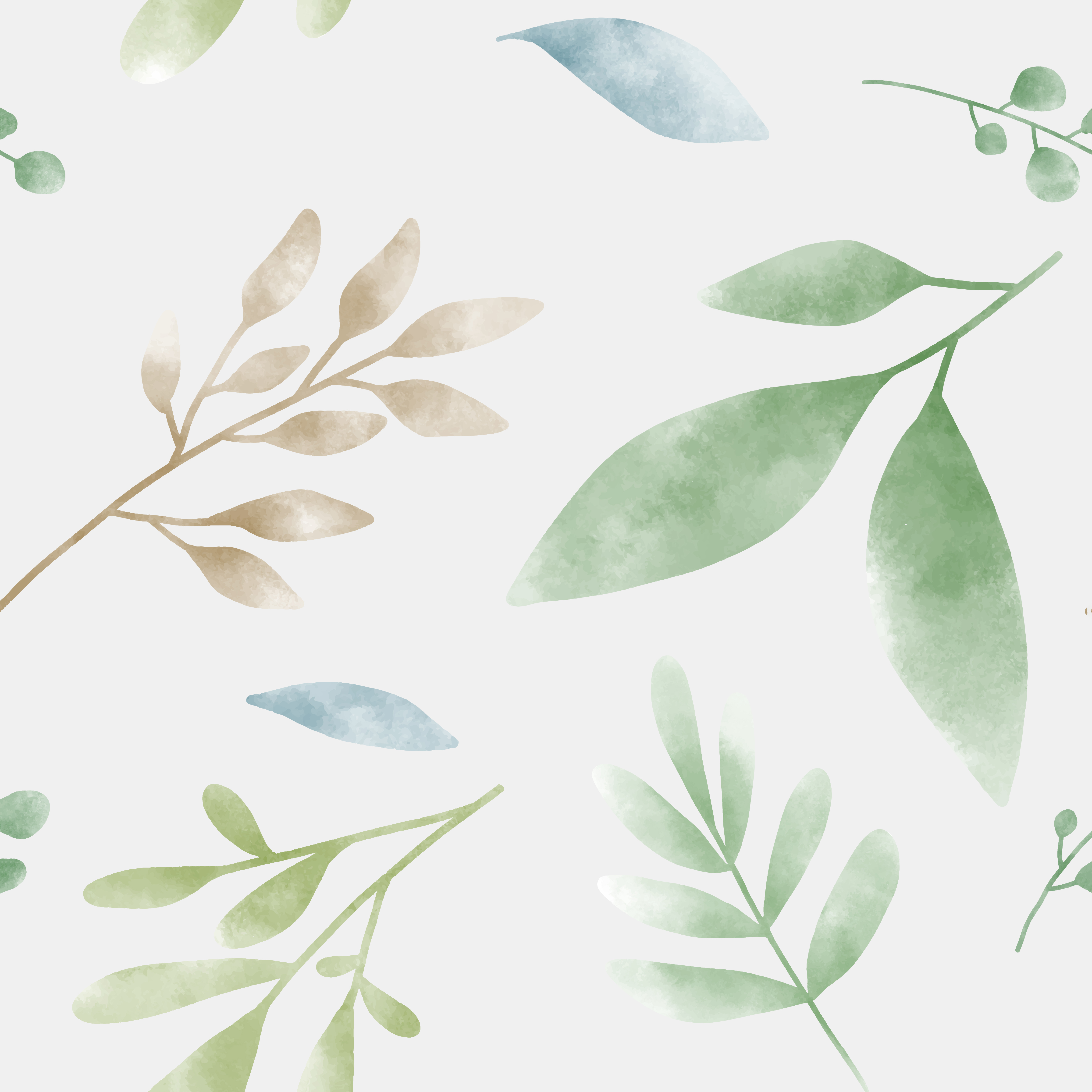 Watercolor green leaf patterns vector - Download Free Vectors, Clipart