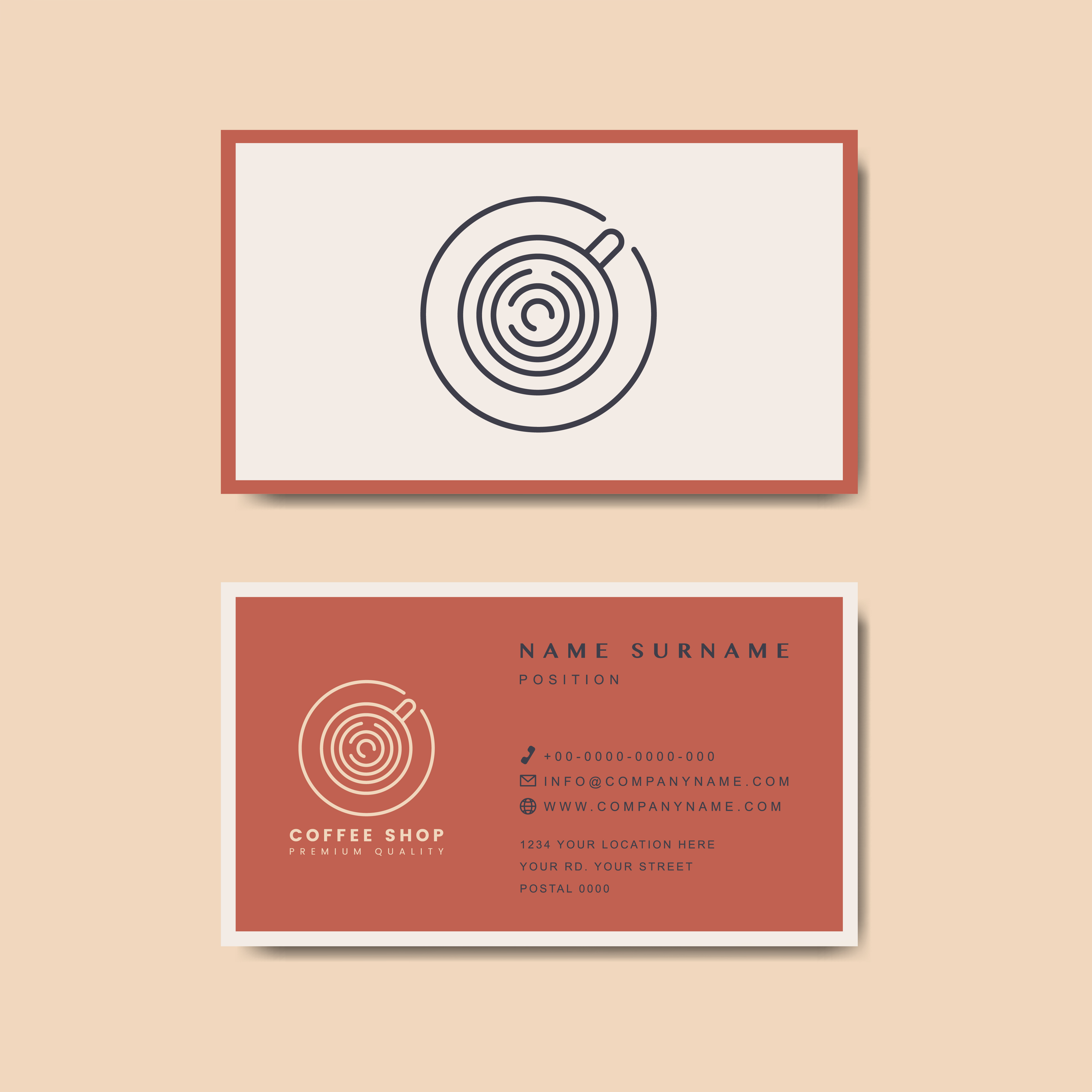 Coffee shop business card template vector Download Free Vectors