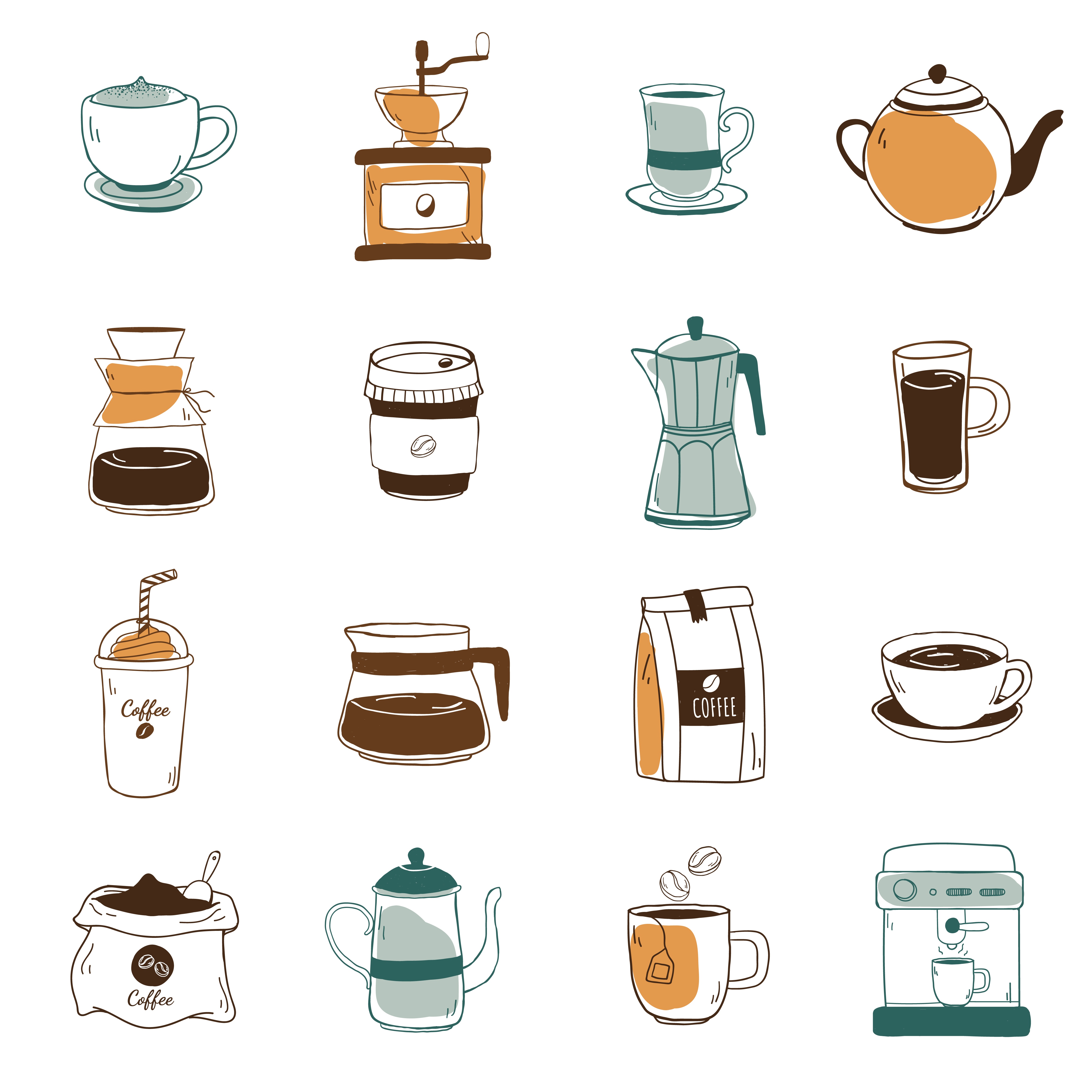 Coffee icons Download Free Vectors, Clipart Graphics & Vector Art