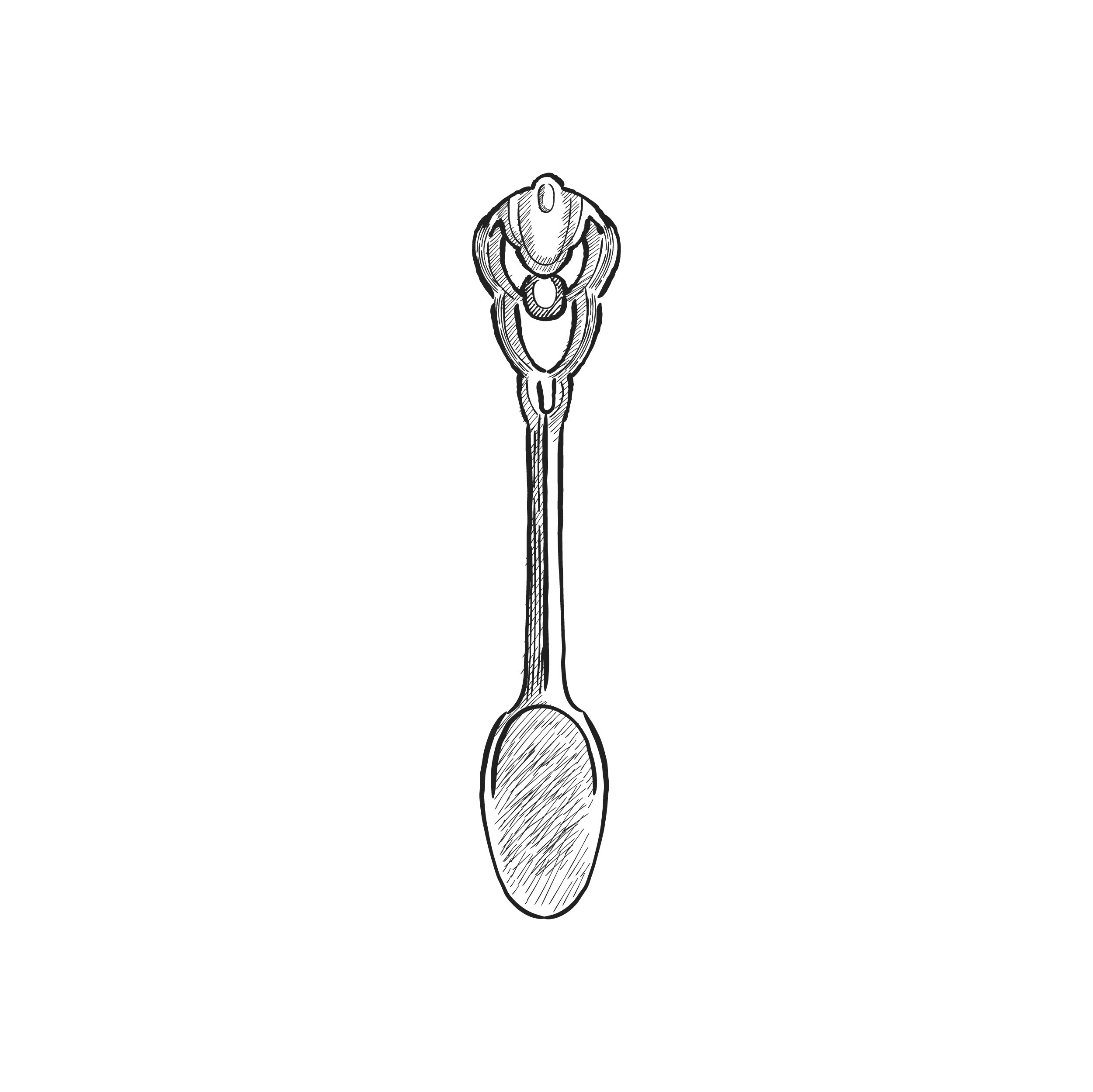 Vintage illustration of a spoon Download Free Vectors, Clipart