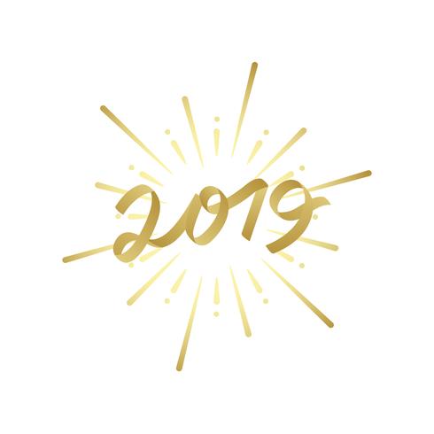 Happy new year 2019 badge vector