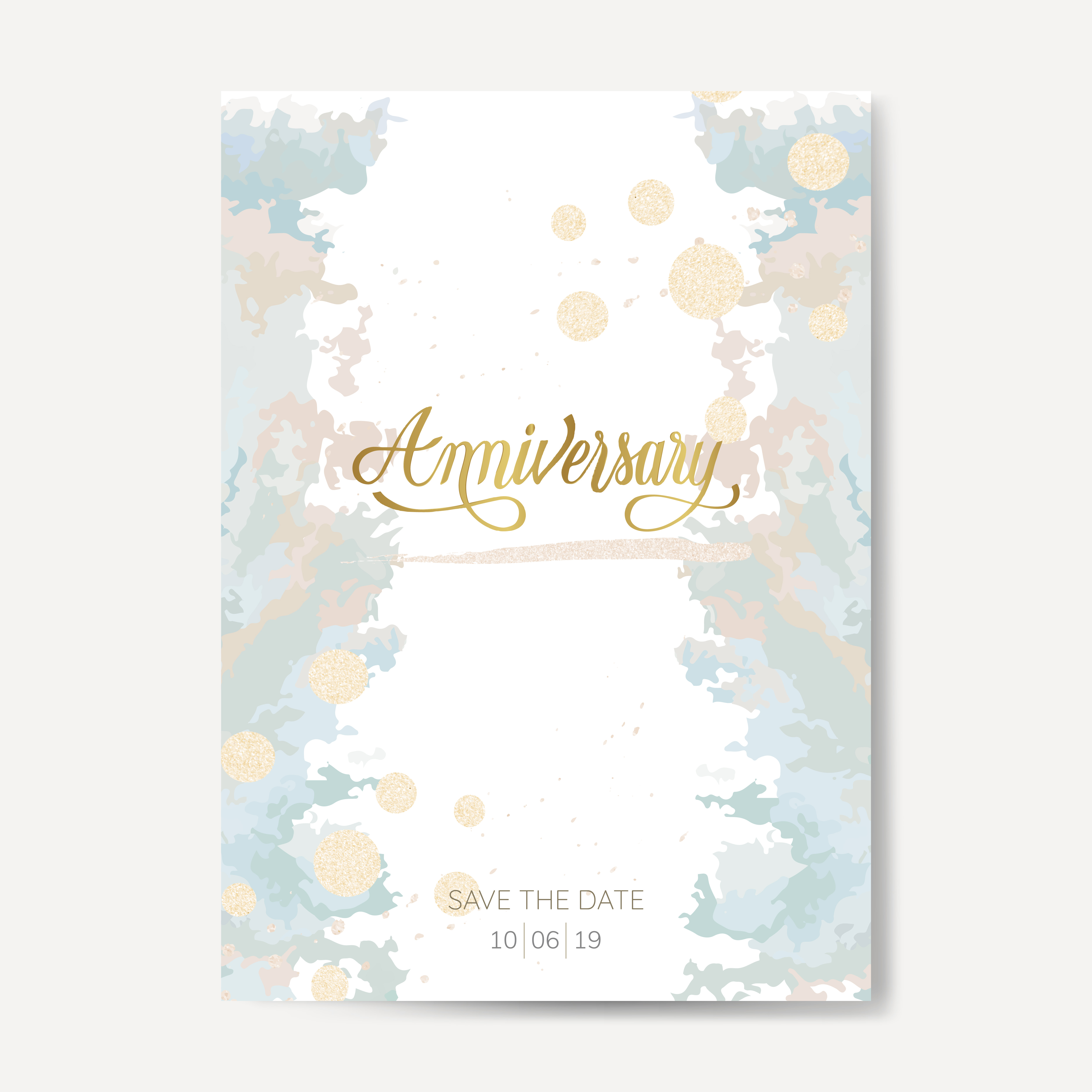 Pastel wedding  anniversary  card  vector Download  Free  