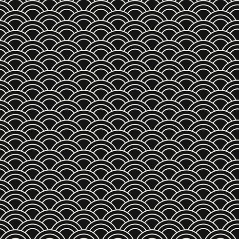 Seamless Japanese pattern with wave motif Seigaiha vector