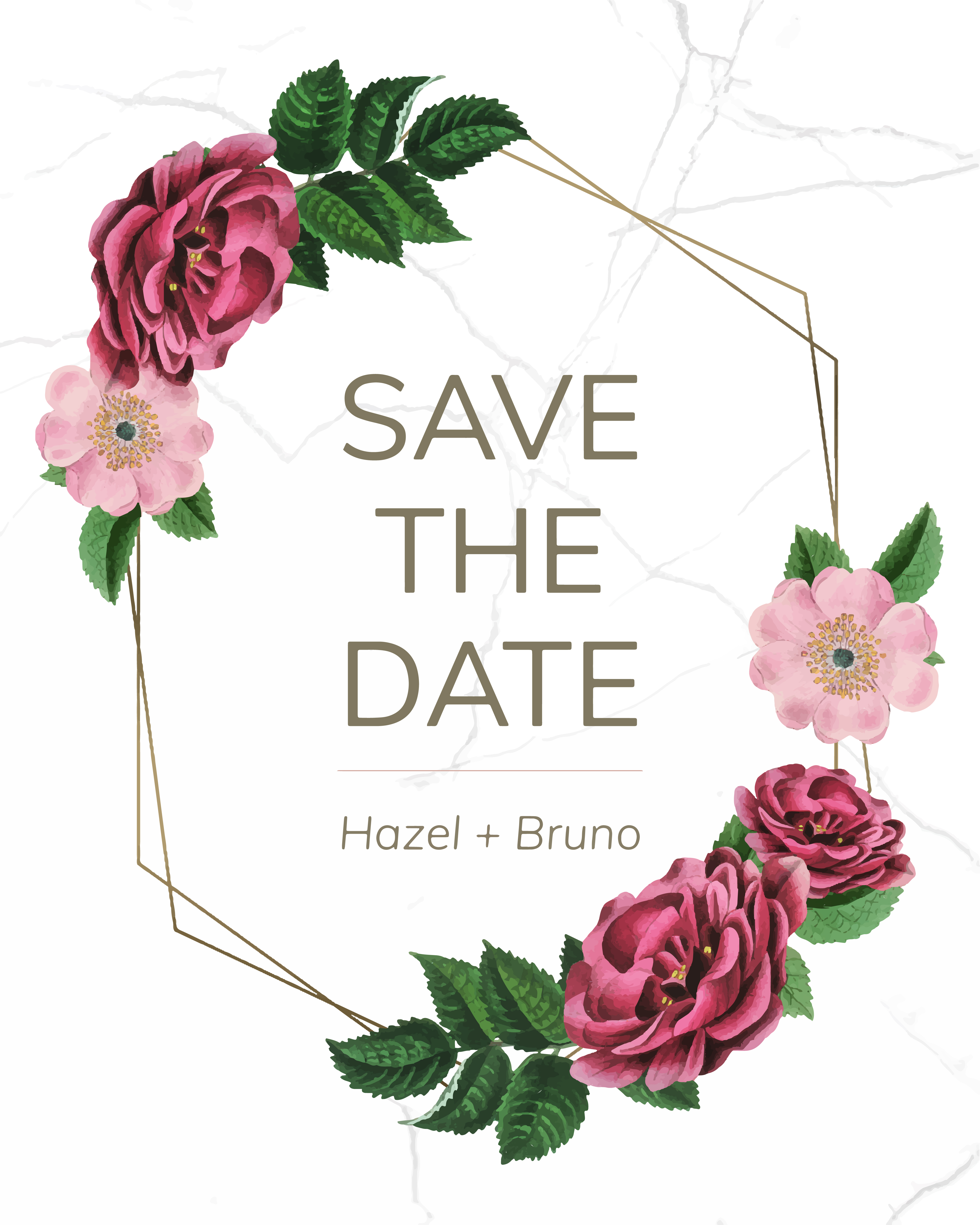 Save The Date With Floral Frame Vector Download Free Vectors Clipart 