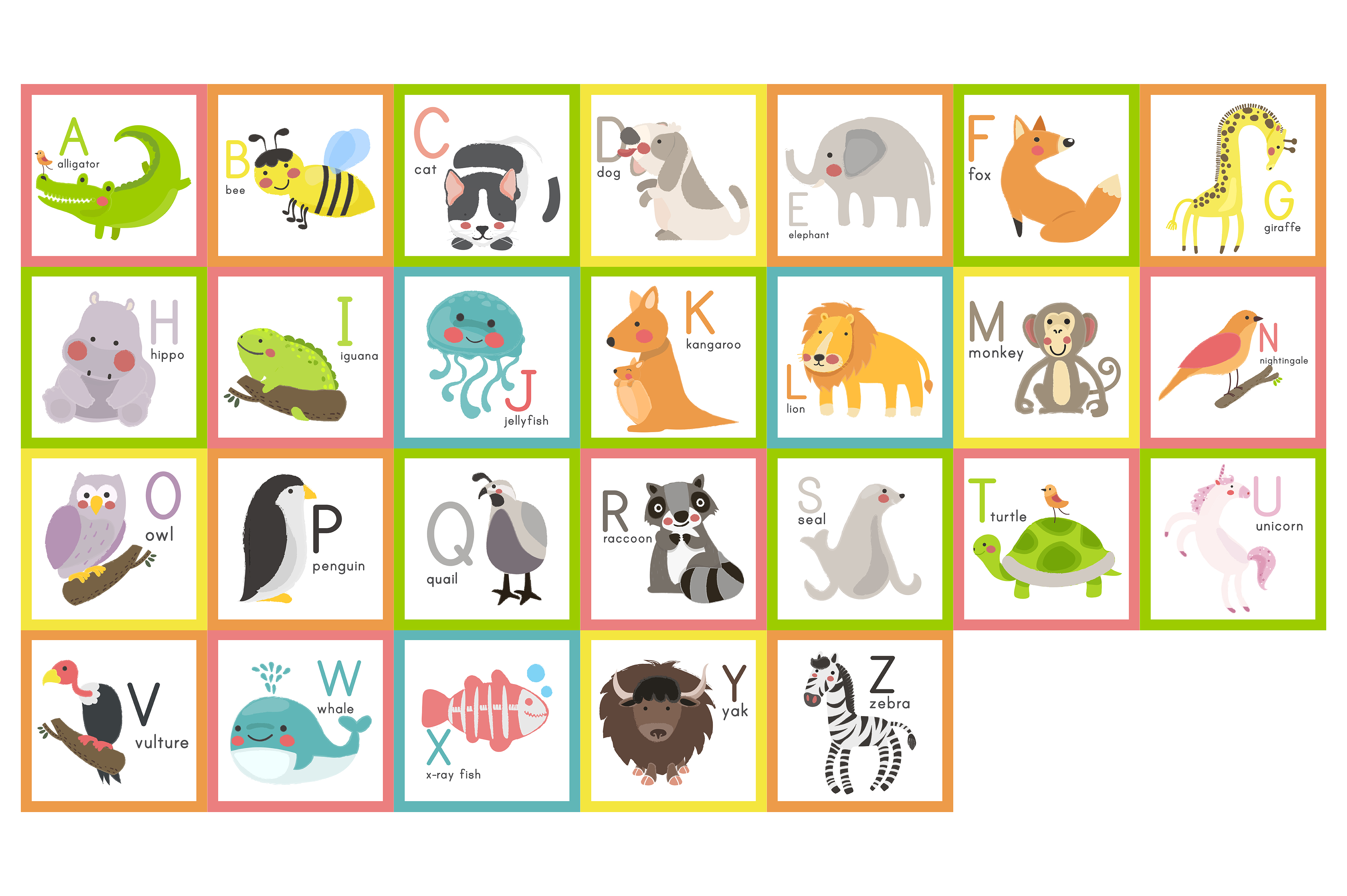 Alfabeto Com Animais Para Imprimir - EDUKITA