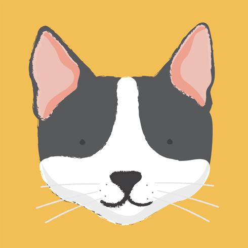 Ilustración de la cabeza de un gato vector