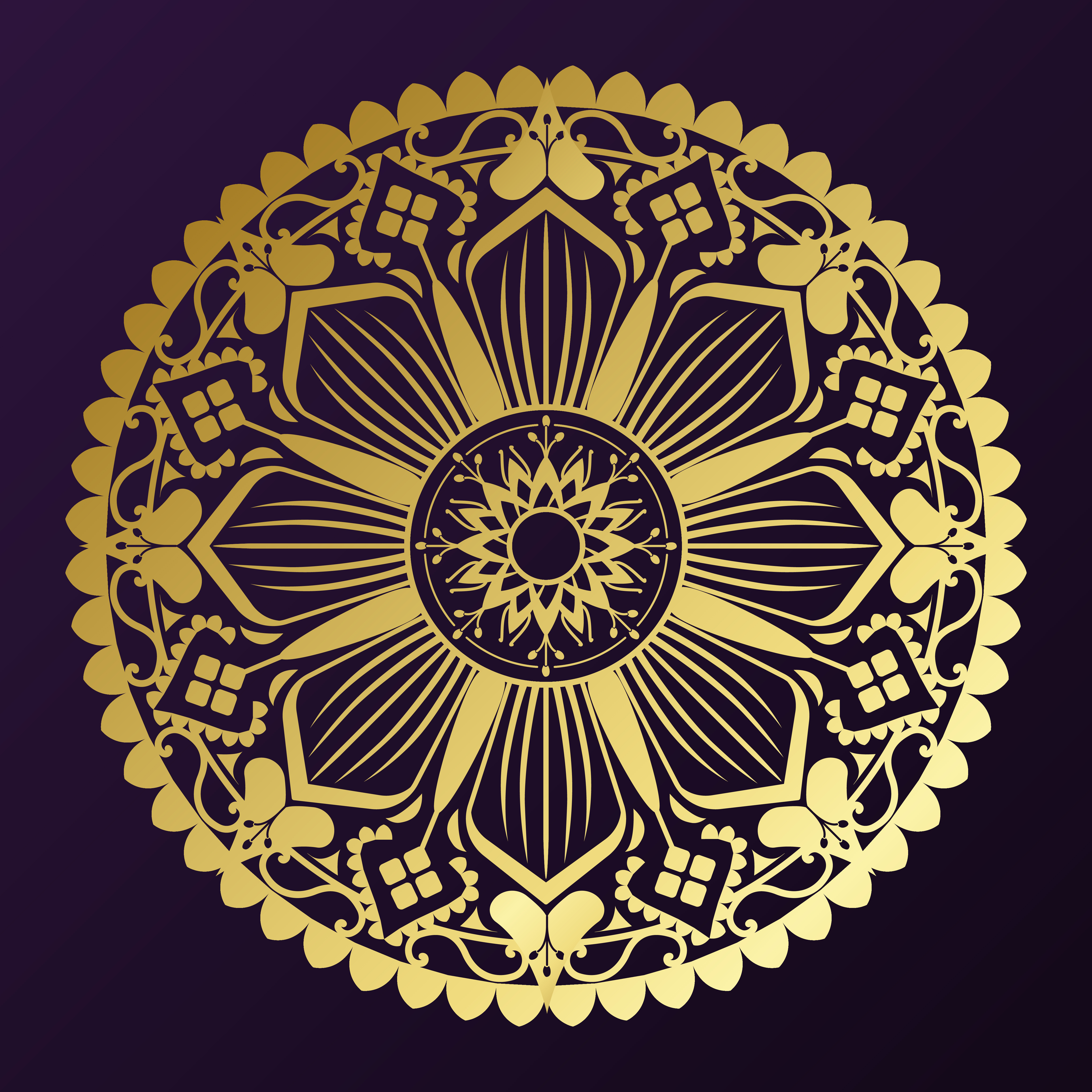 Download Golden mandala badge - Download Free Vectors, Clipart ...