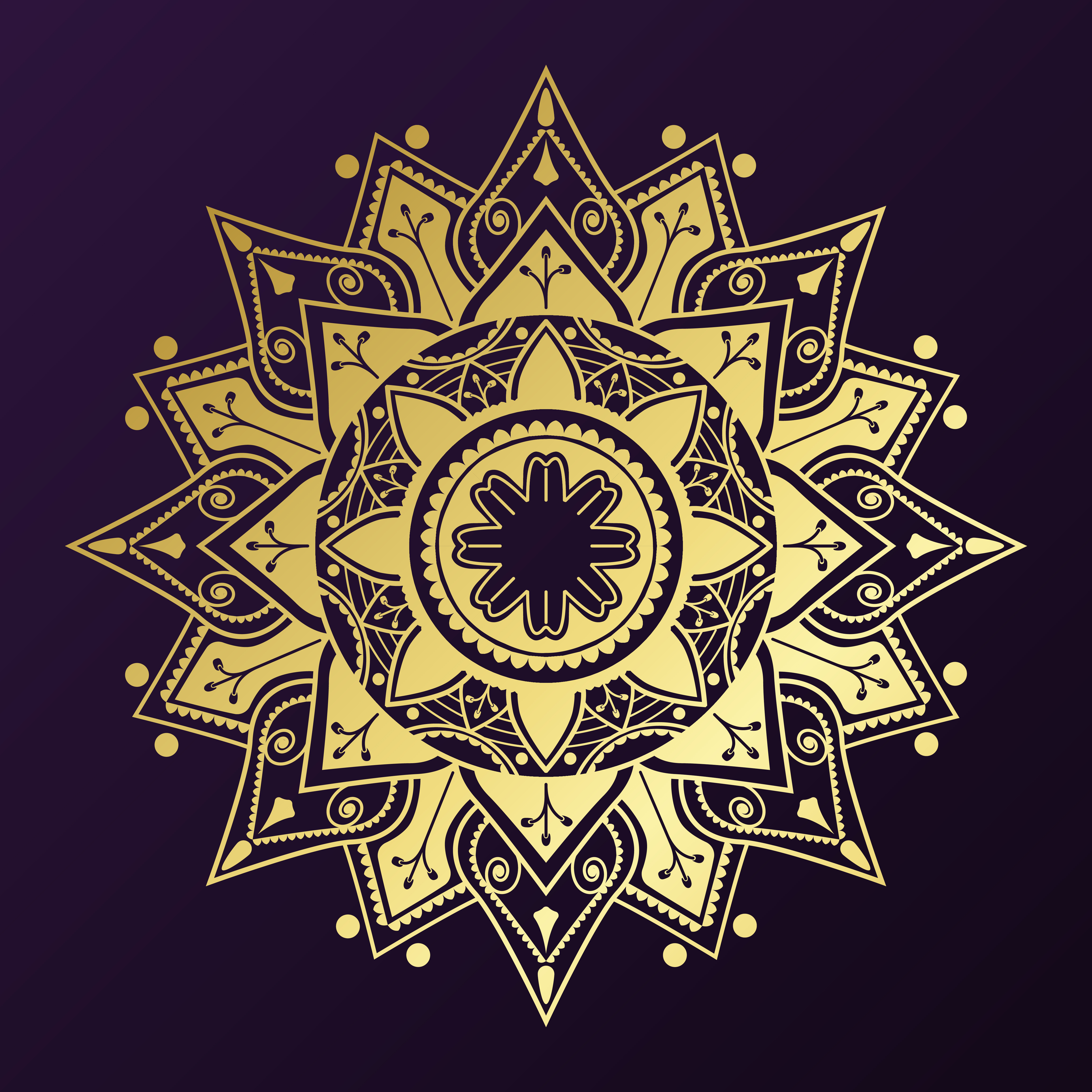 Download Golden mandala badge - Download Free Vectors, Clipart ...