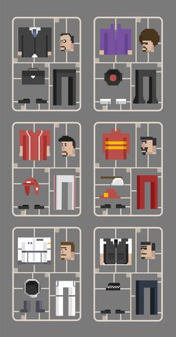 Vector set of men and professions