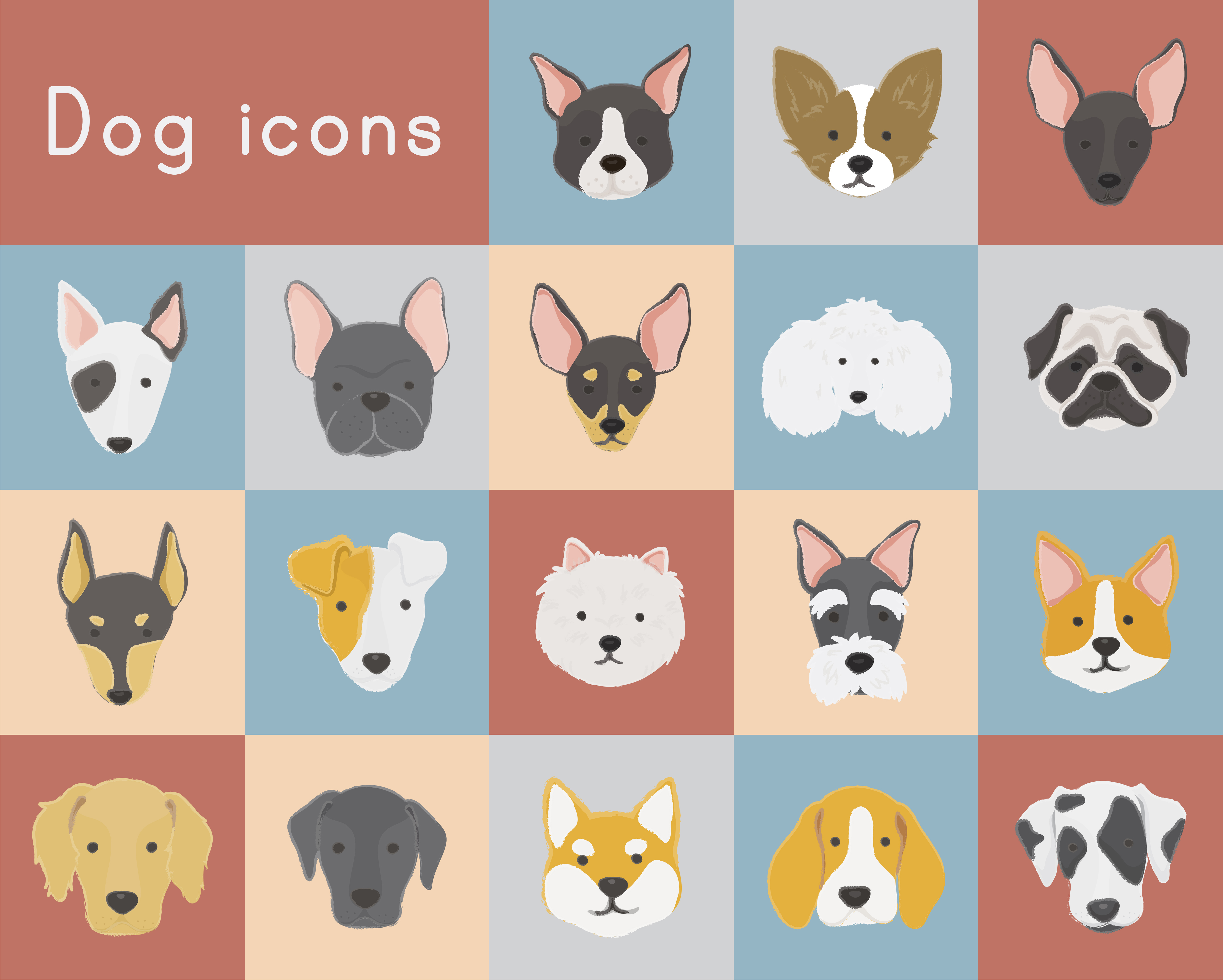 Illustration of dogs collection Download Free Vectors, Clipart