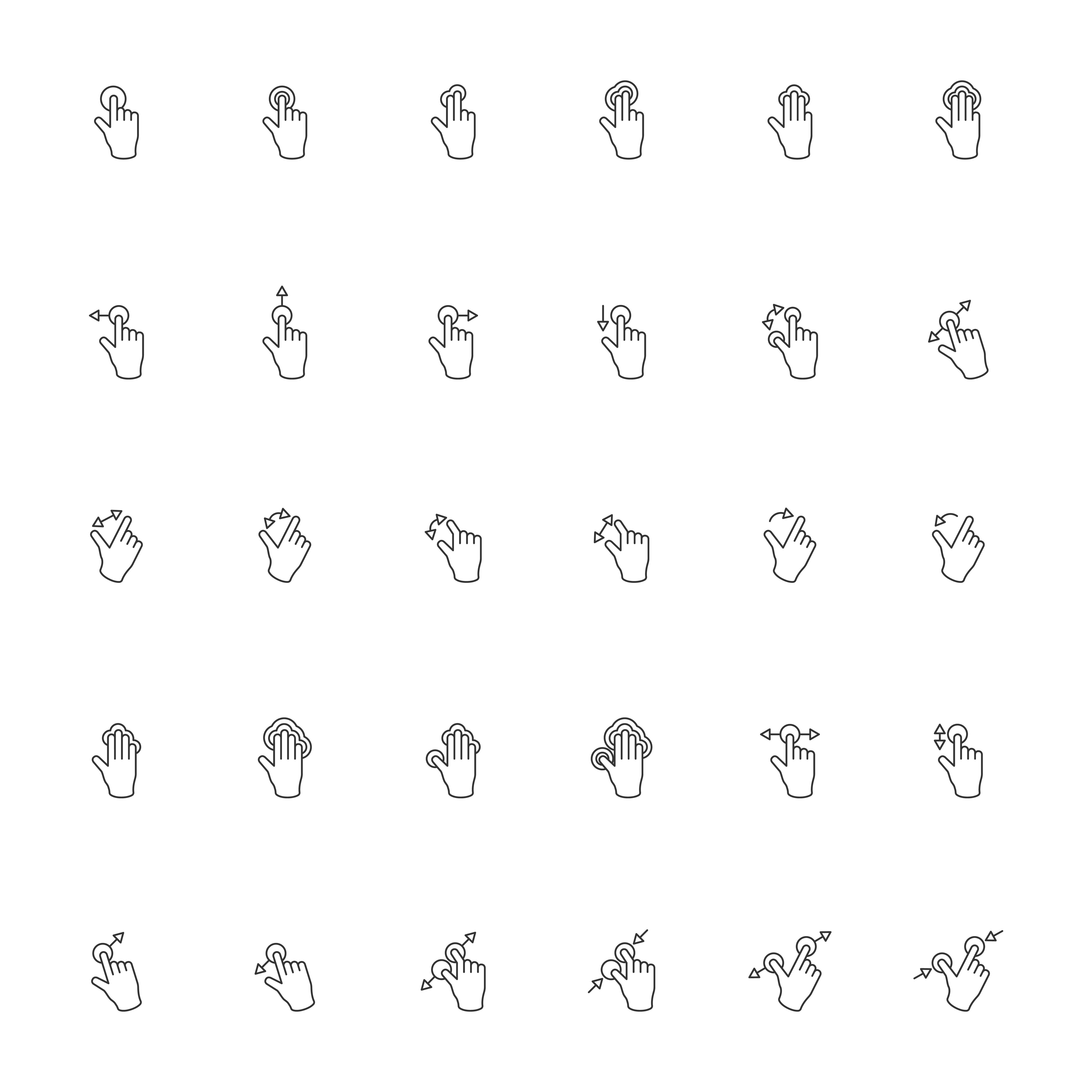 Illustration of touch screen hands gesture in thin line Download Free