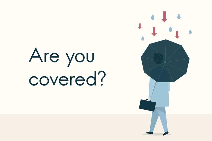 Illustration of the concept Are you covered vector