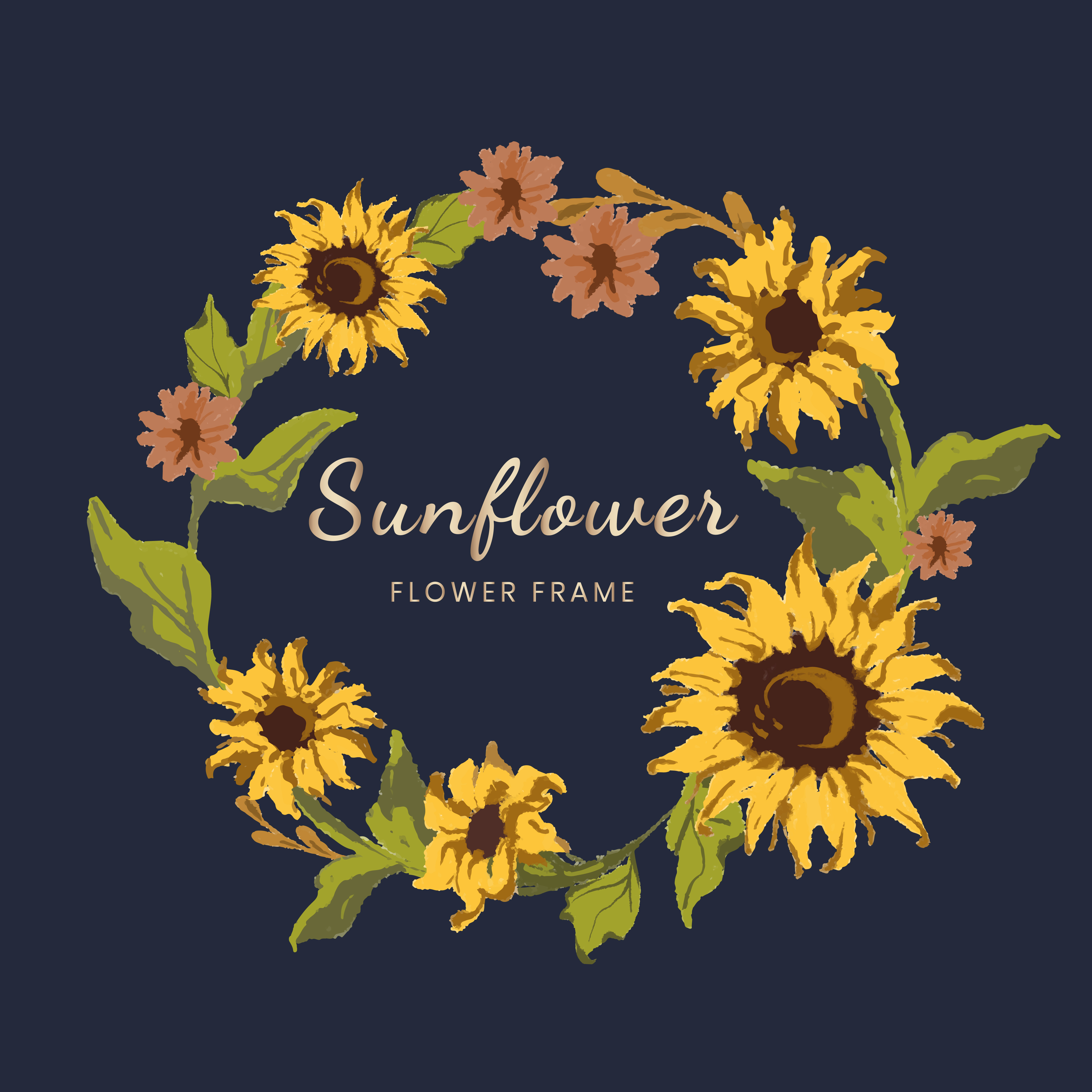 Download Sunflower wreath - Download Free Vectors, Clipart Graphics ...